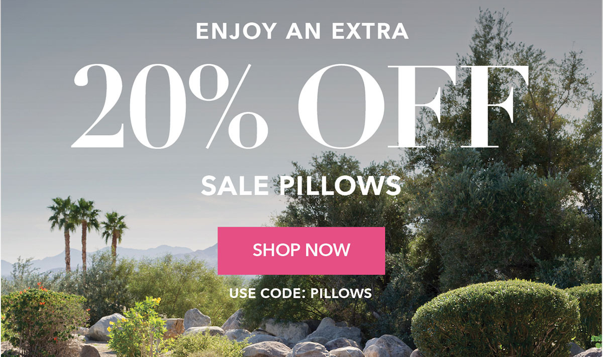 Enjoy an extra 20% OFF sale pillows