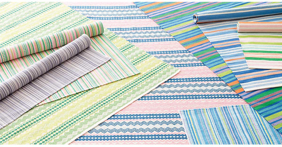 Carnival Stripe Multi Bath Rug  Pine Cone Hill by Annie Selke