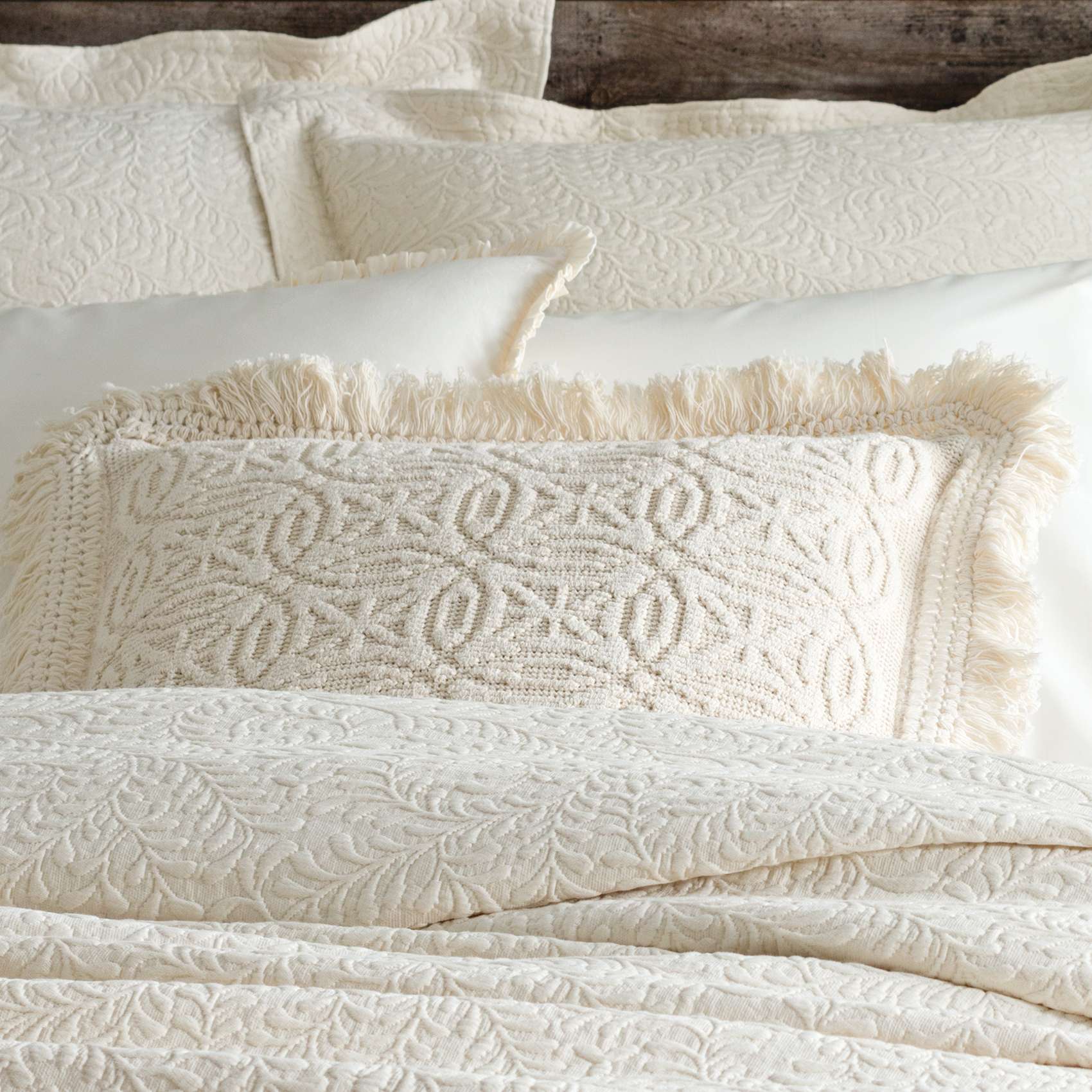 Savannah Linen Gauze Ivory Bed Skirt Pine Cone Hill