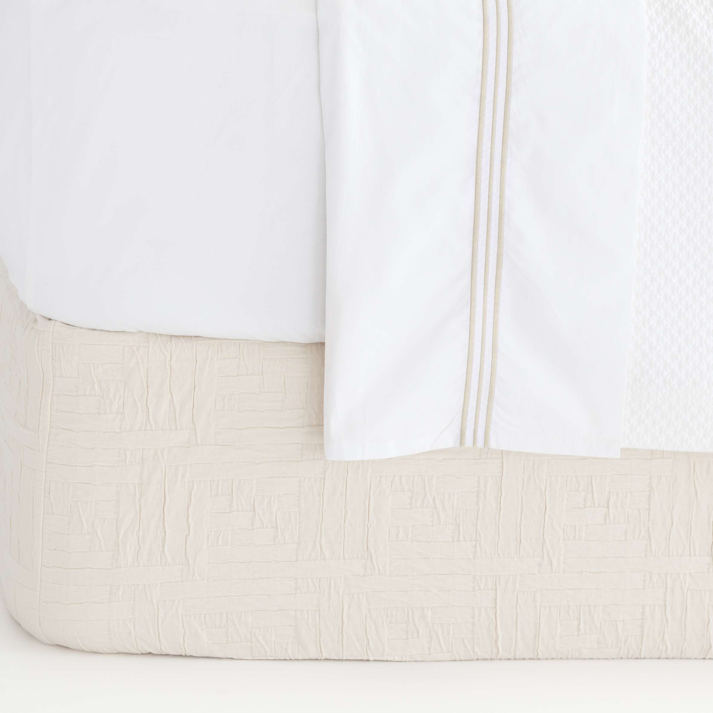 Baja Ivory Matelassé Box Spring Cover Pine Cone Hill