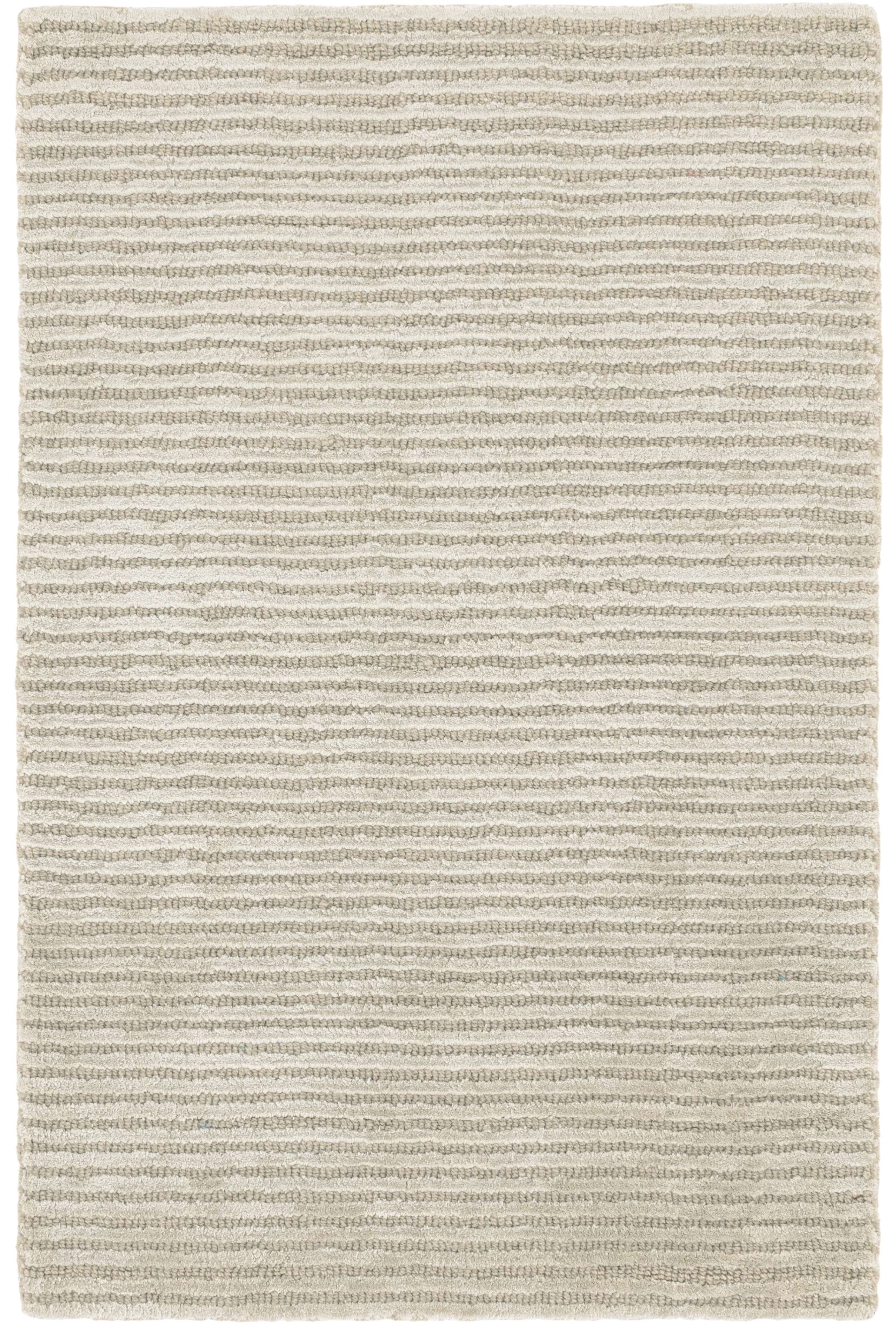 Cut Stripe Silver Viscose Hand Knotted Rug Dash & Albert