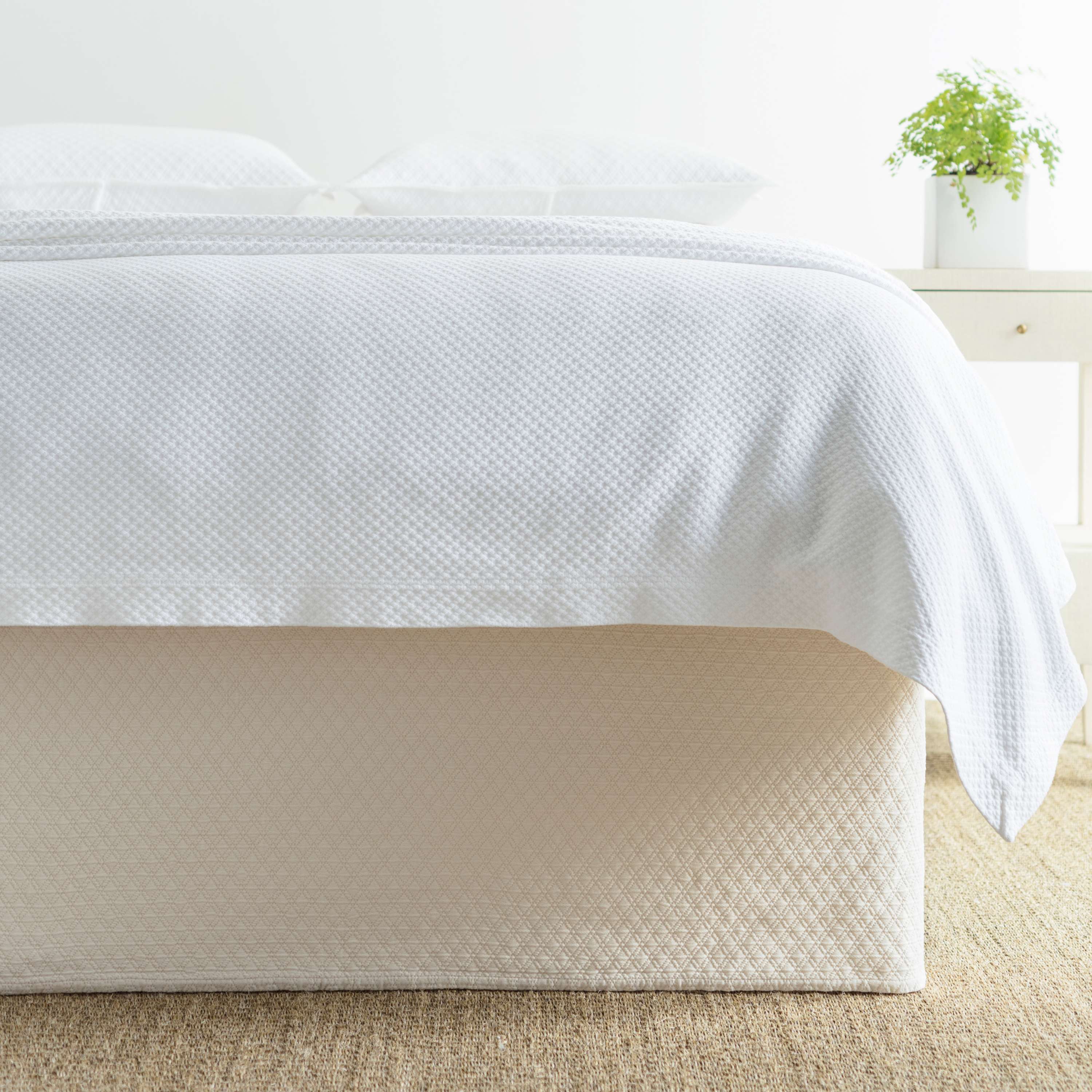 Diamond Ivory Matelassé Bed Skirt Pine Cone Hill