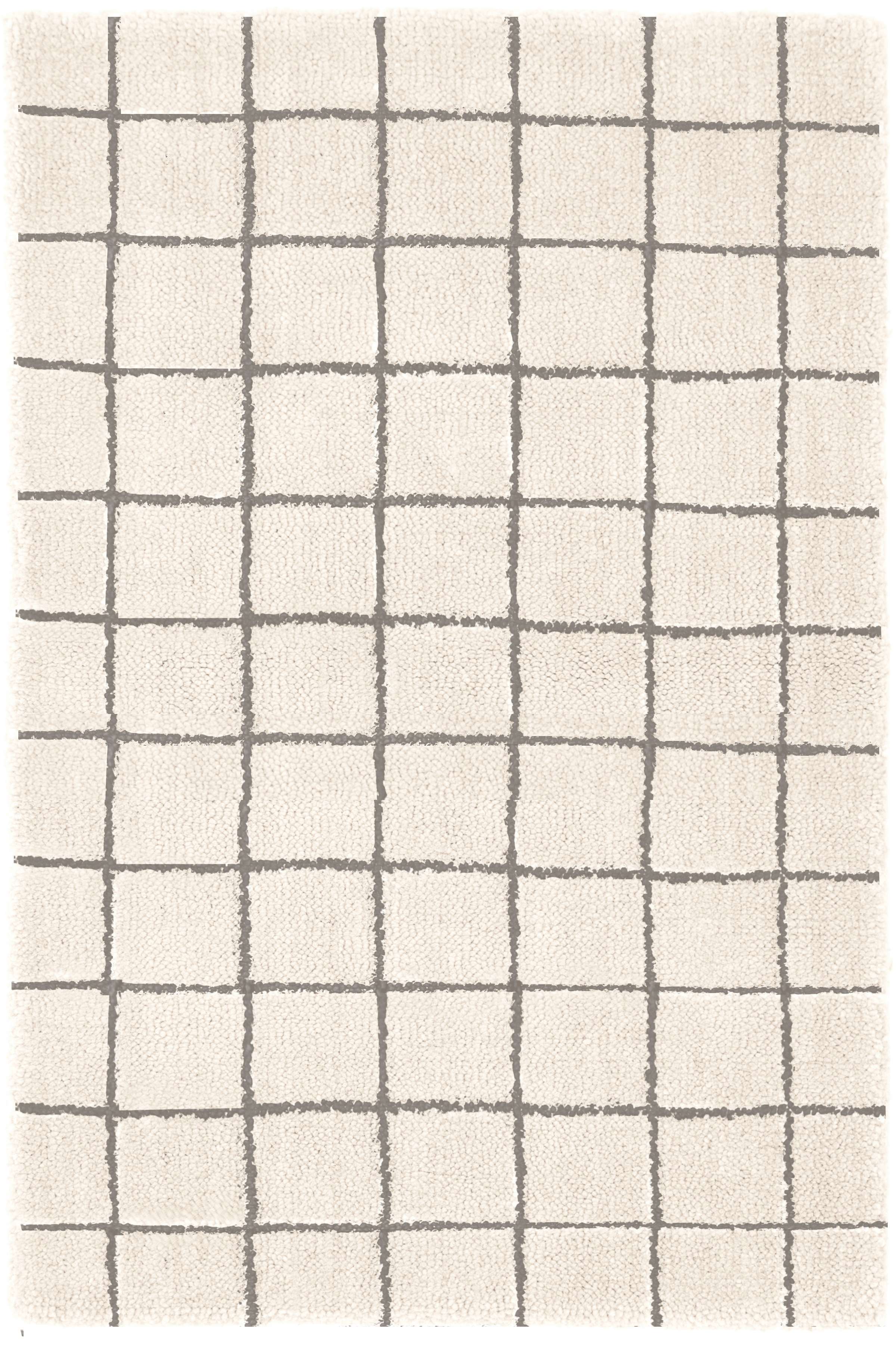 Grid Ivory Wool Tufted Rug The Outlet