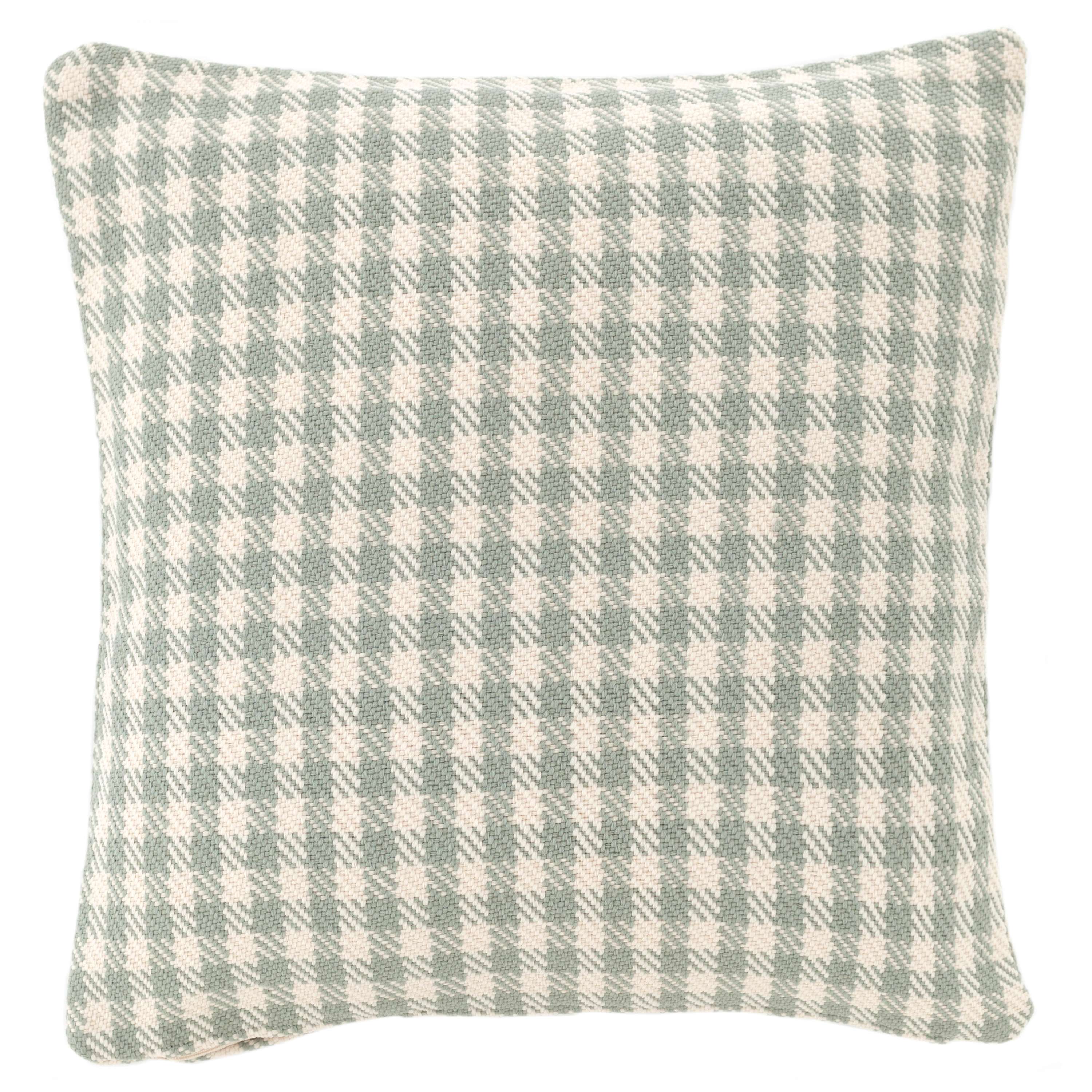 Houndstooth Light Blue/Ivory Indoor/Outdoor Pillow Fresh American