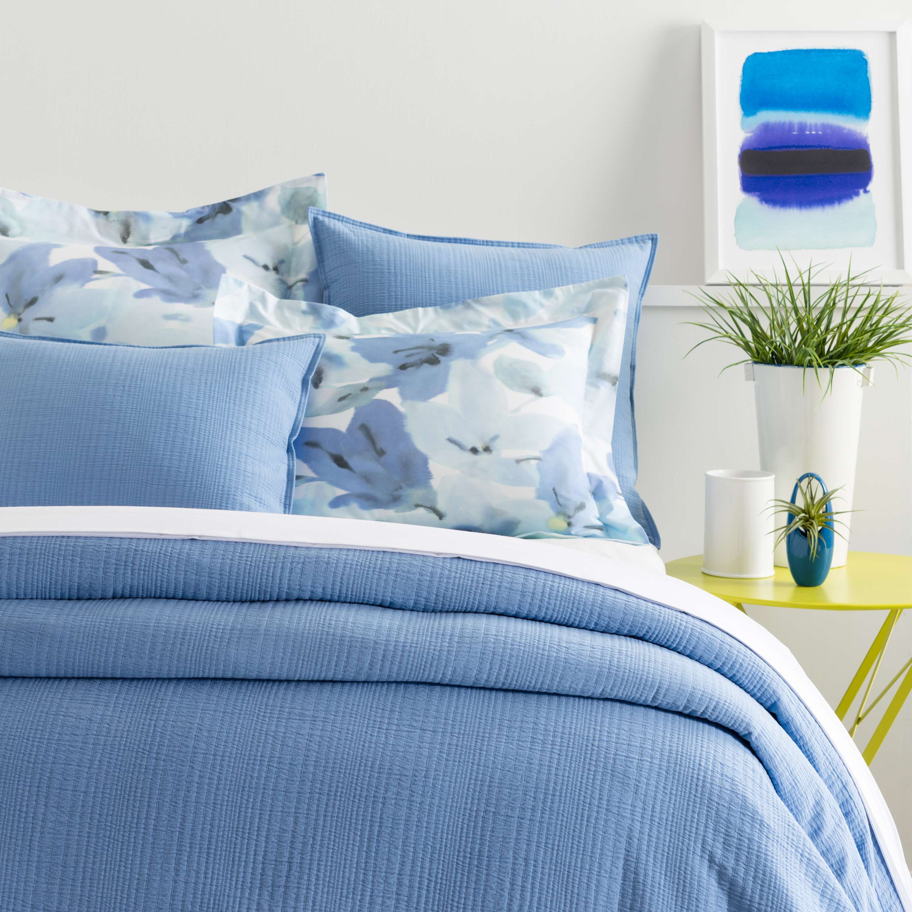Kelly French Blue Matelassé Coverlet Pine Cone Hill