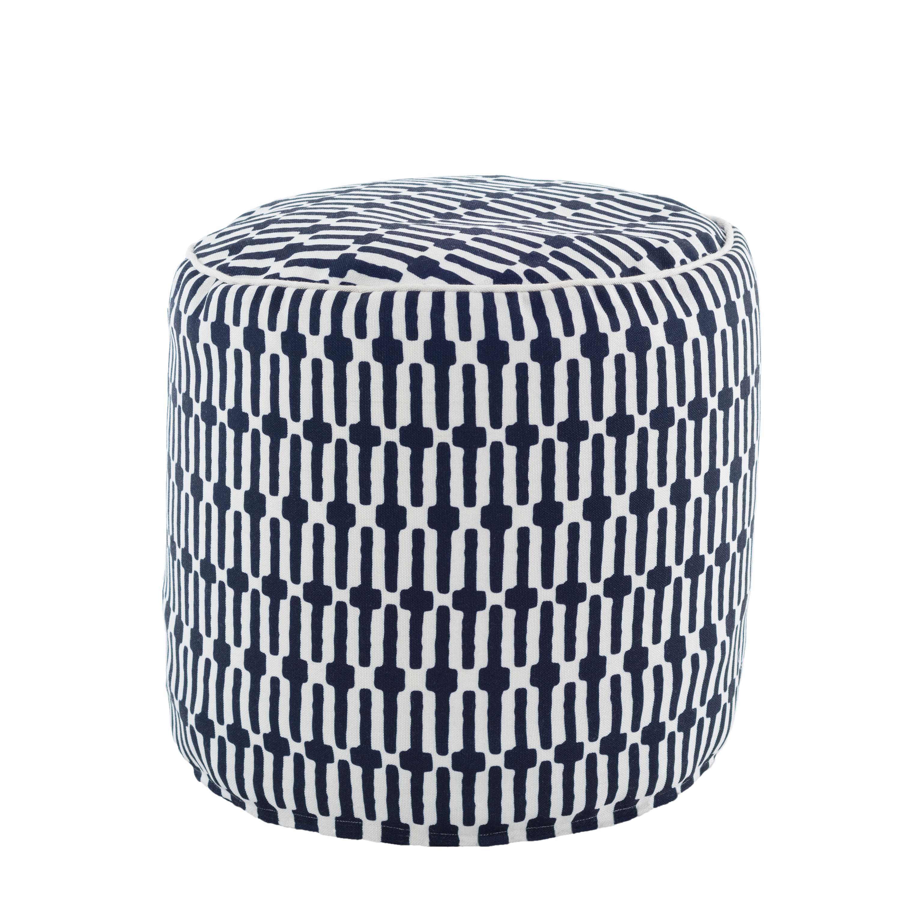 Links Navy Indoor/Outdoor Pouf Fresh American