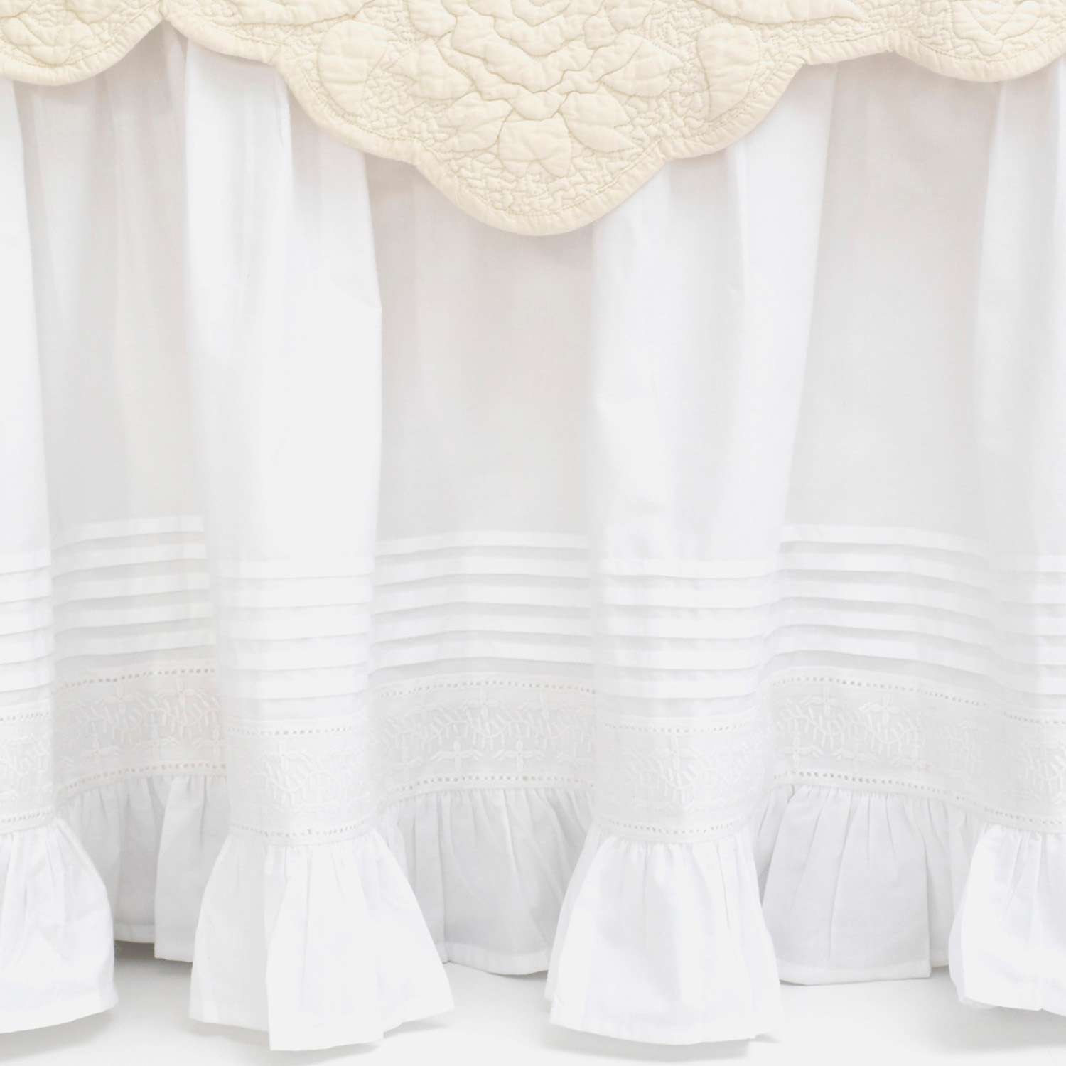 Louisa White Bed Skirt Pine Cone Hill