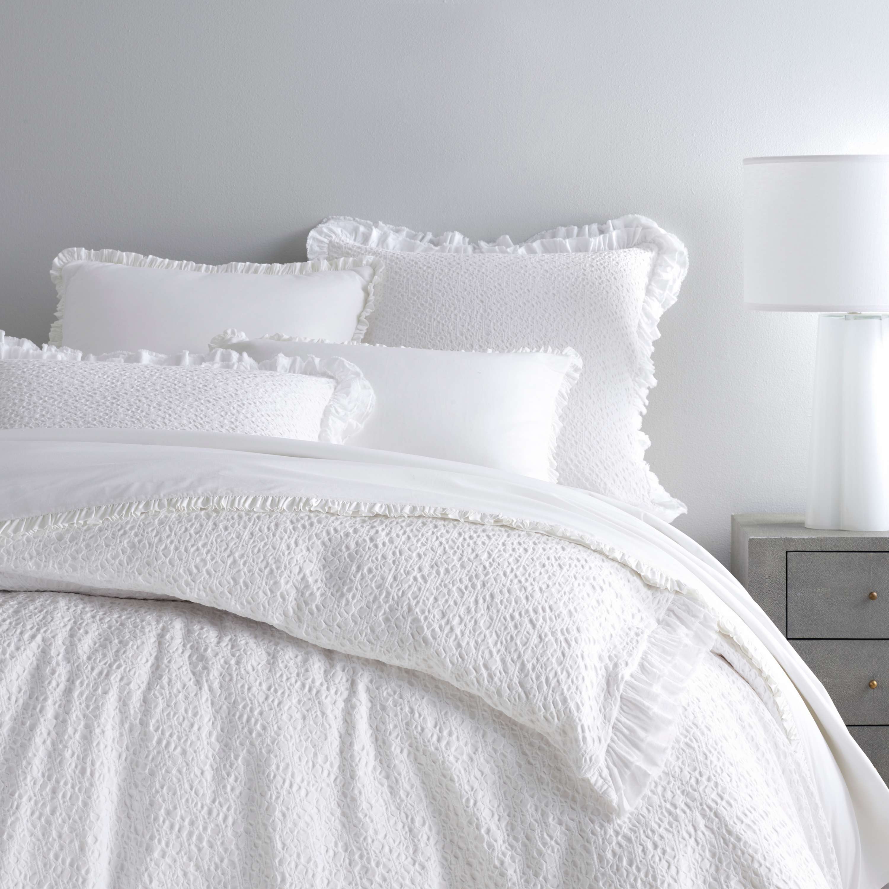 Matilda White Matelassé Duvet Cover Pine Cone Hill