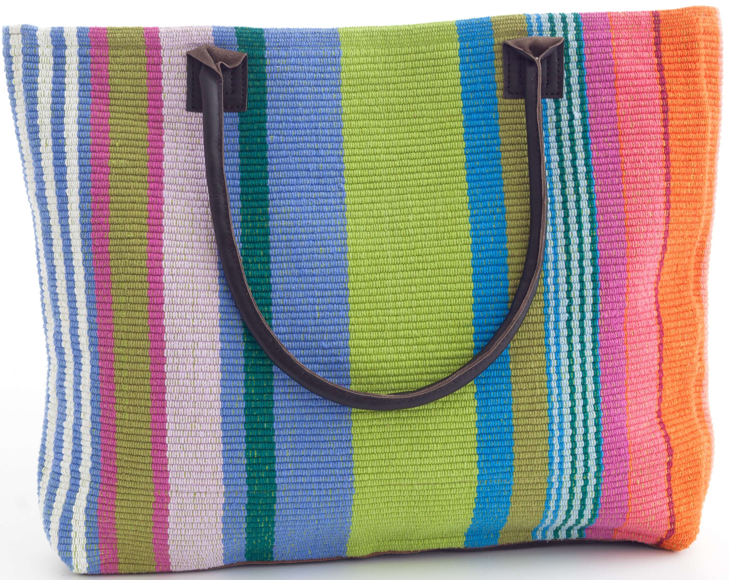 Mellie Stripe Woven Cotton Tote Bag Dash & Albert