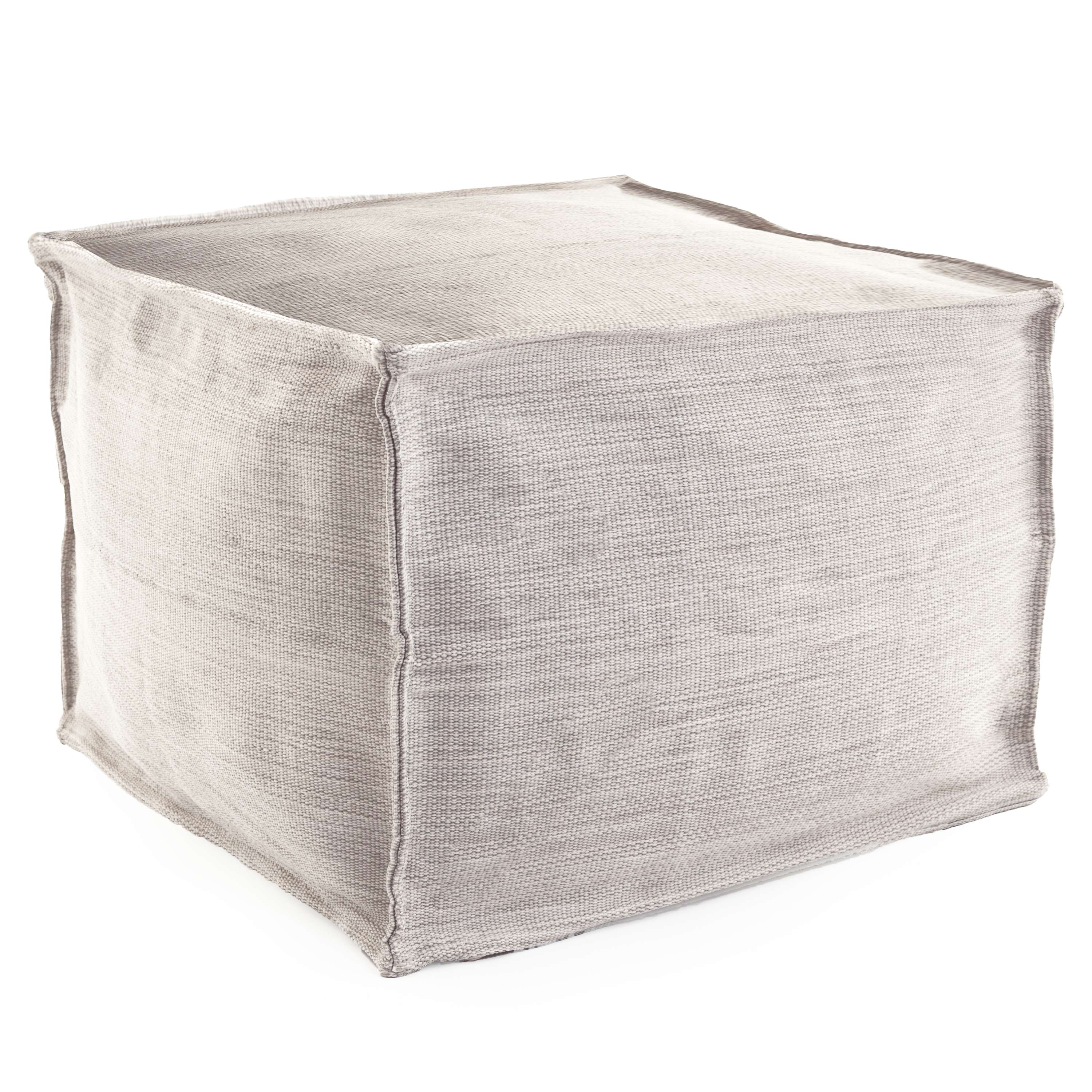 Mingled Platinum Indoor/Outdoor Pouf Fresh American