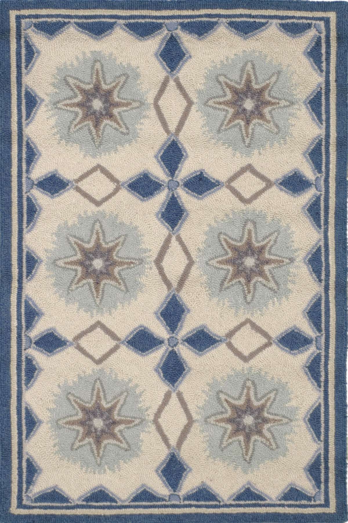 Navy Star Wool Micro Hooked Rug Dash & Albert