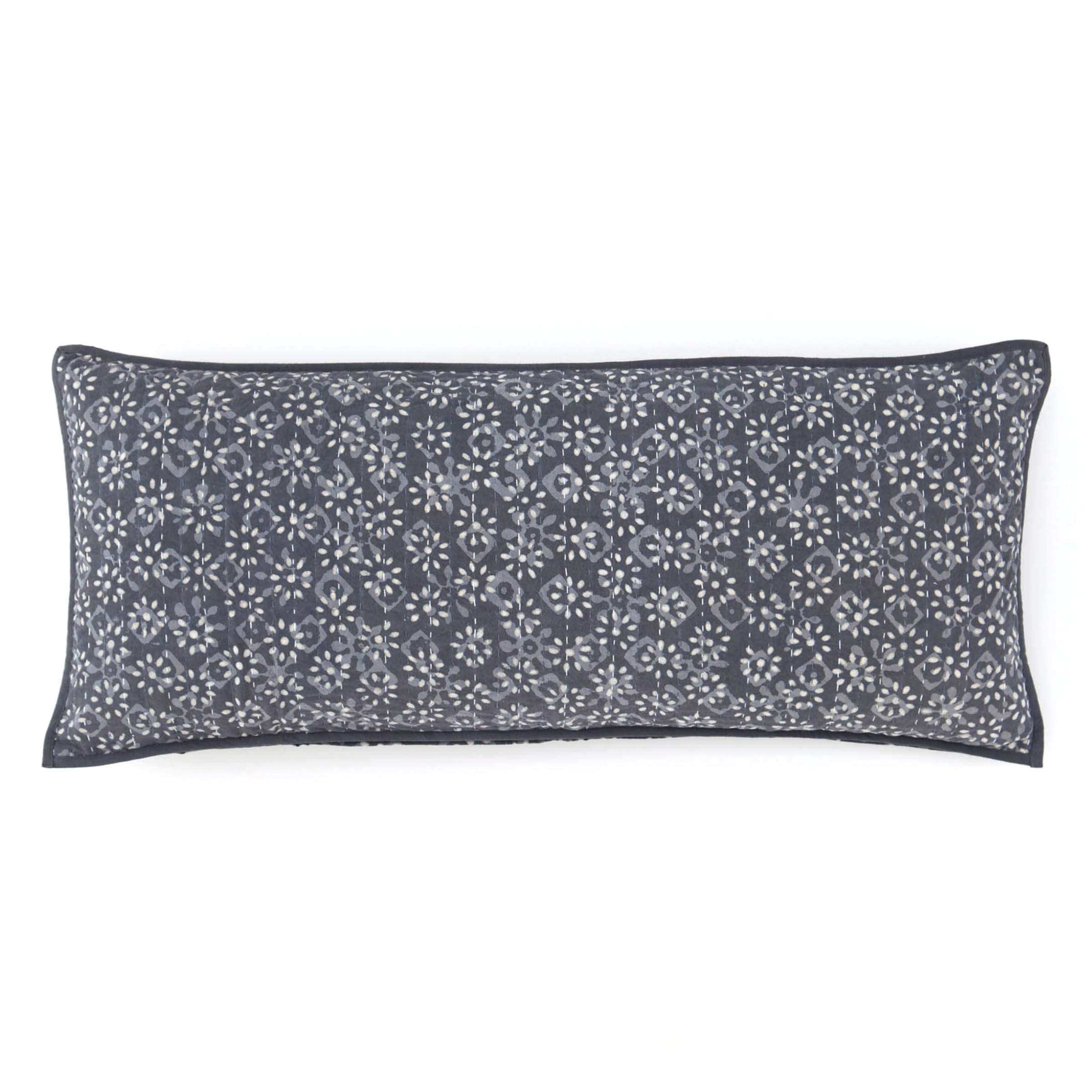 Resist Floral Grey Decorative Pillow Pine Cone Hill