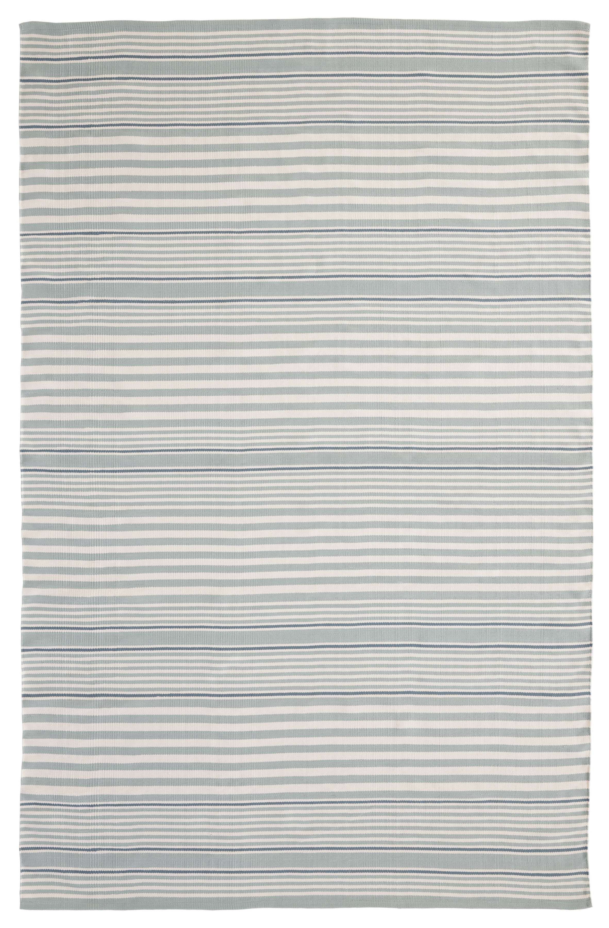 Rugby Stripe Light Blue Indoor/Outdoor Rug Dash & Albert