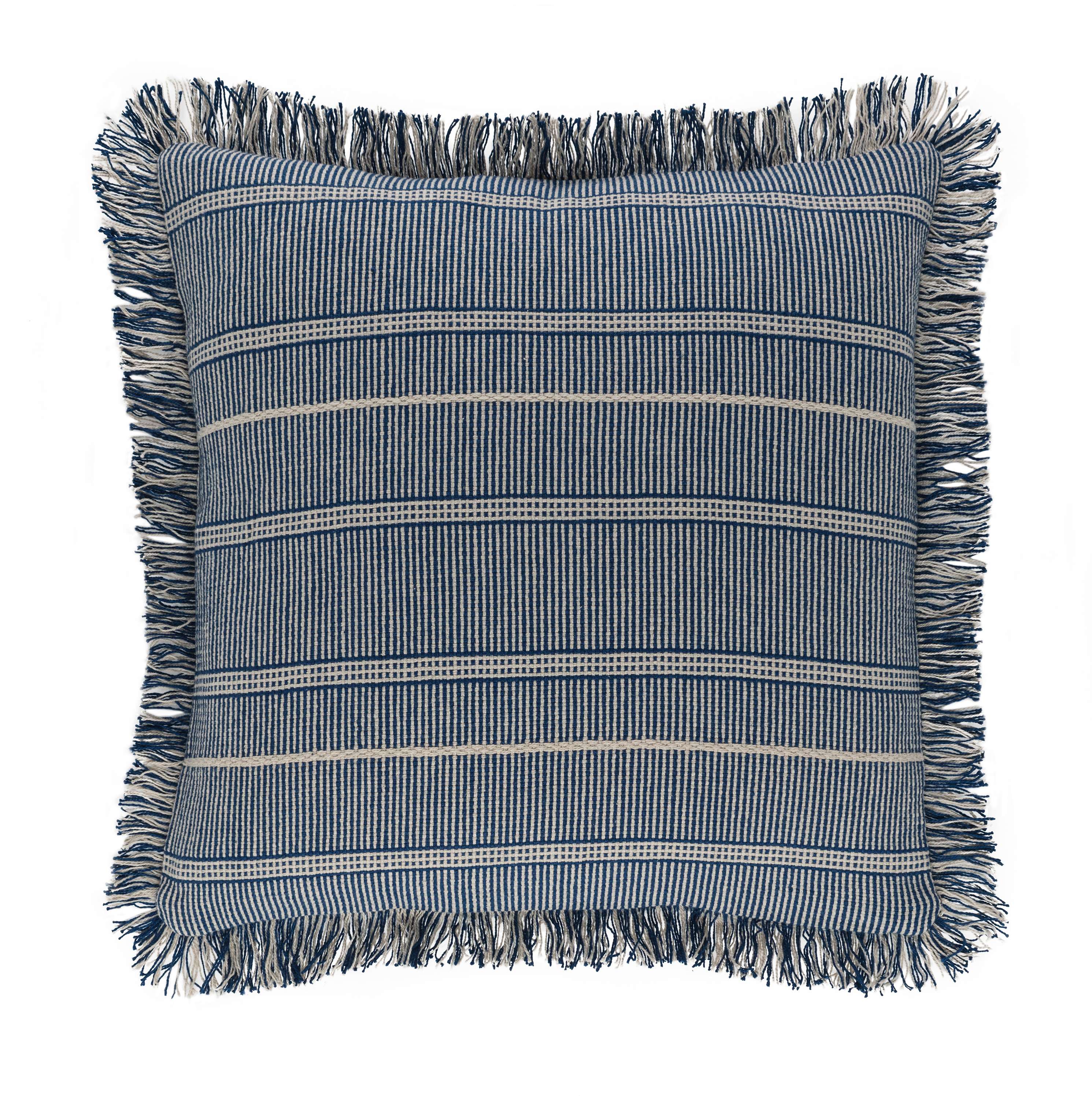 Samson Navy Woven Cotton Decorative Pillow Dash & Albert