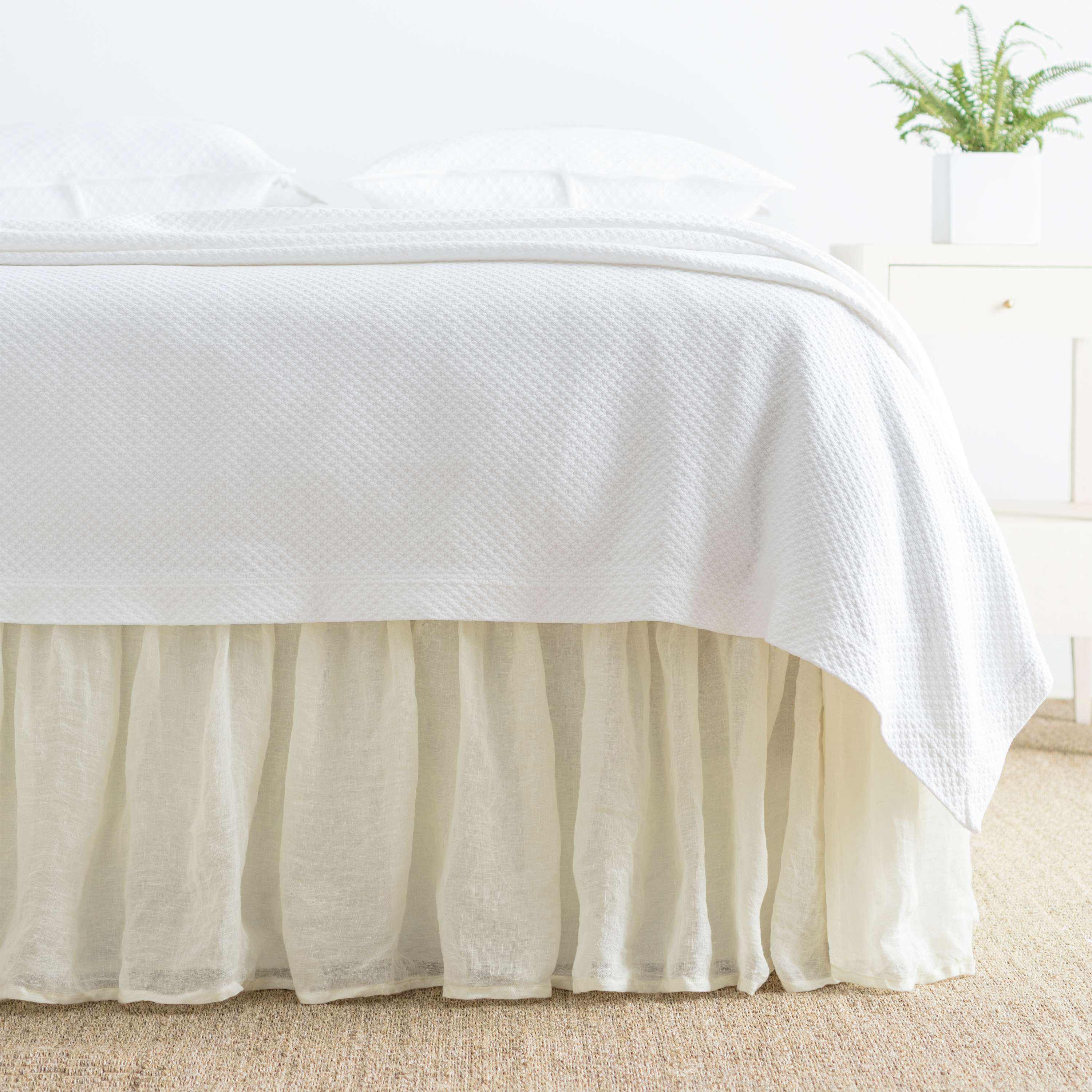 Savannah Linen Gauze Ivory Bed Skirt Pine Cone Hill