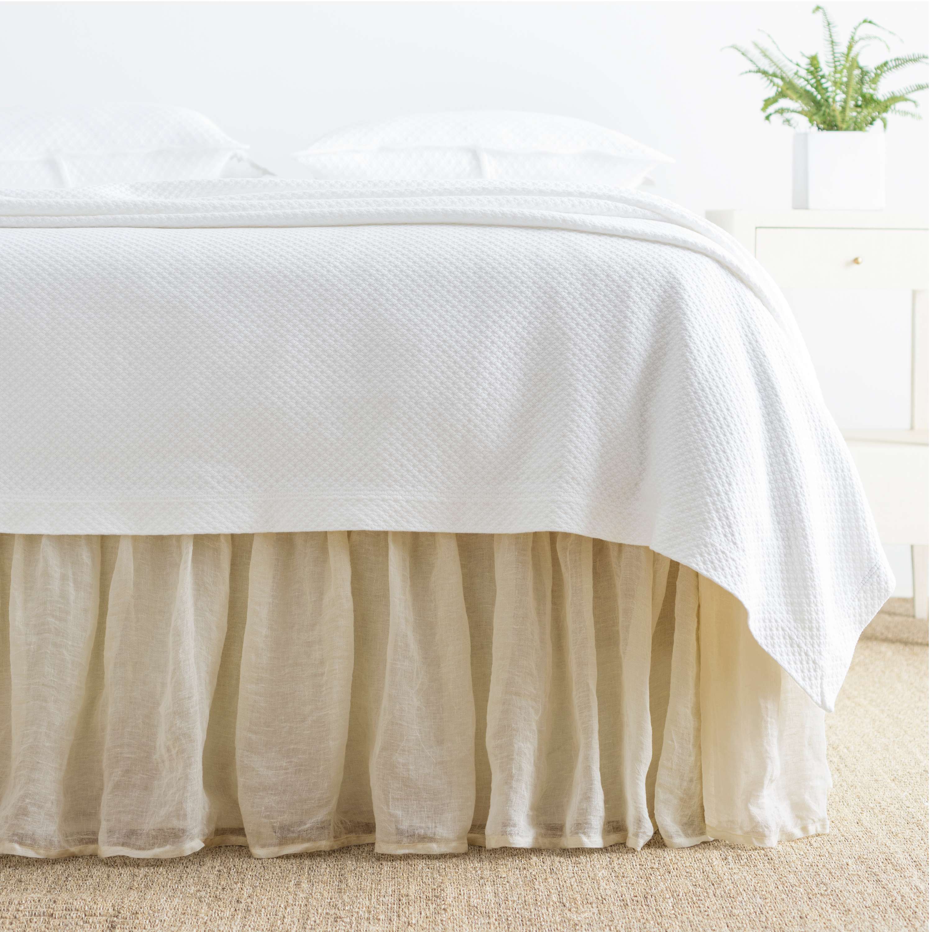 Savannah Linen Gauze Tea Stain Bed Skirt Pine Cone Hill