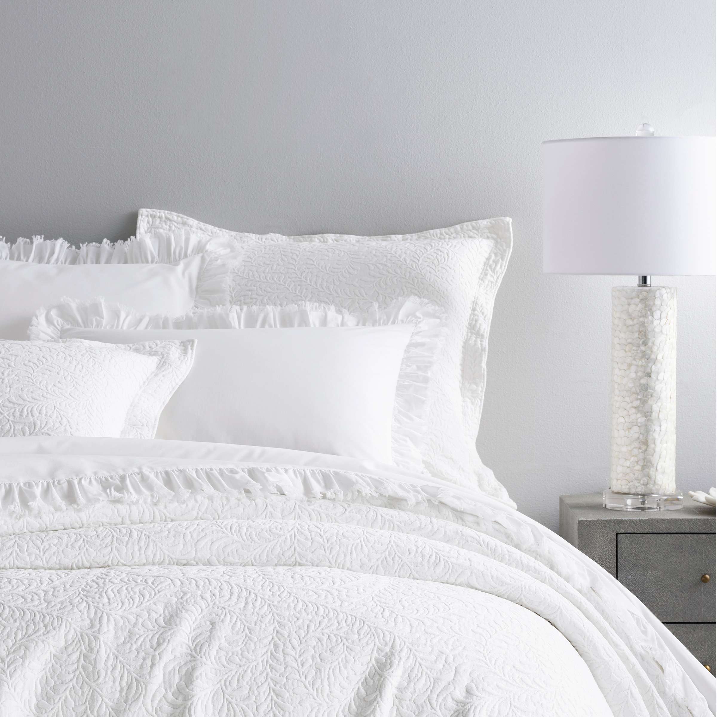 Scramble White Matelassé Coverlet Pine Cone Hill