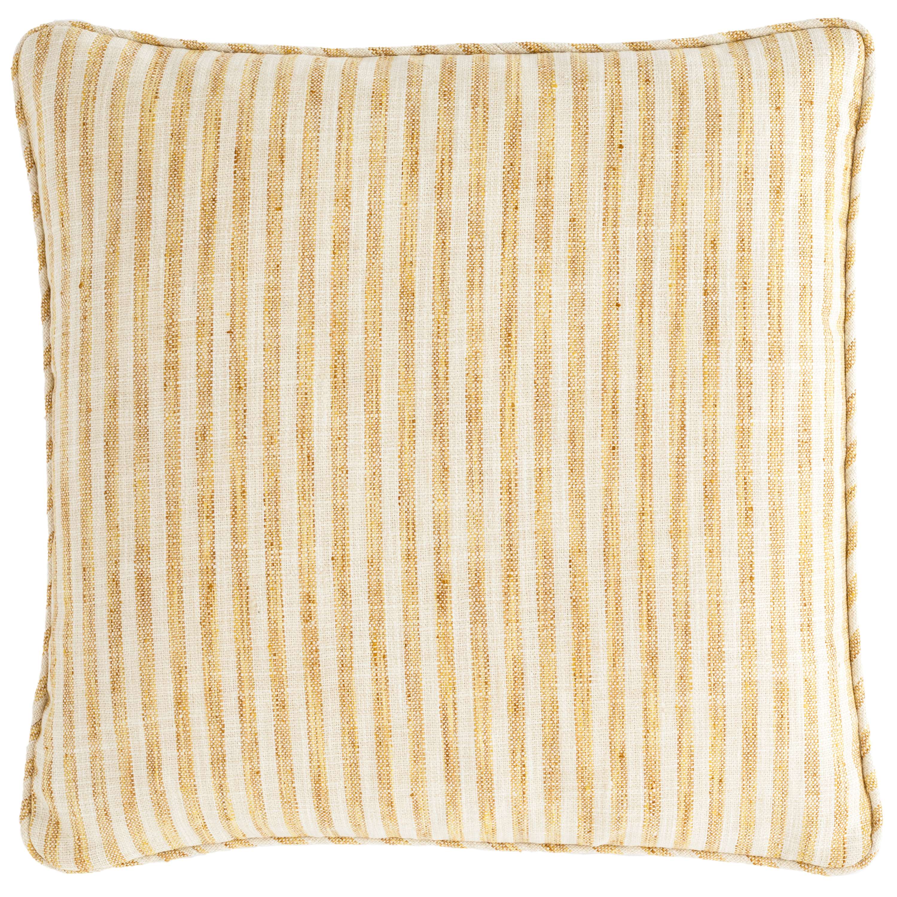 Adams Ticking Gold Indoor/Outdoor Decorative Pillow The Outlet