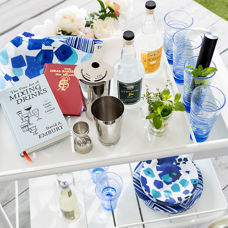How To Stock a Summer Bar Cart | Annie Selke's Fresh American Style