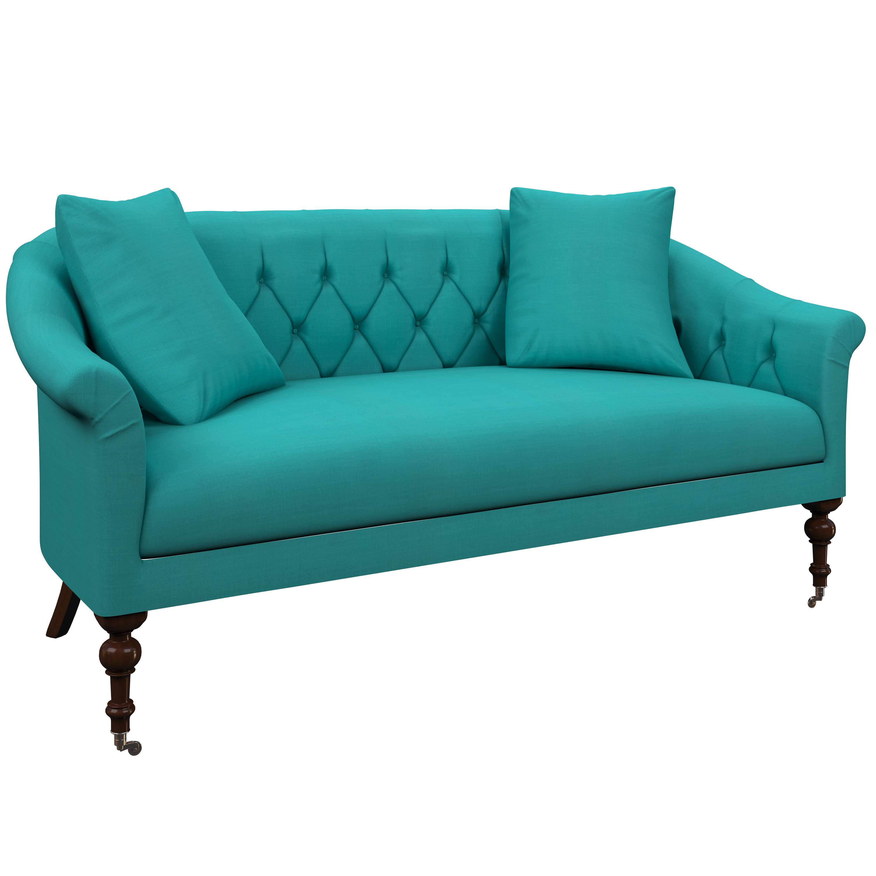 Estate Linen Turquoise Becket Loveseat Furniture