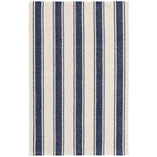 Blue Awning Stripe Woven Cotton Rug