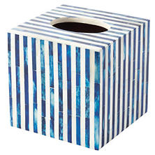 Blue Stripe Bone Inlay Tissue Box