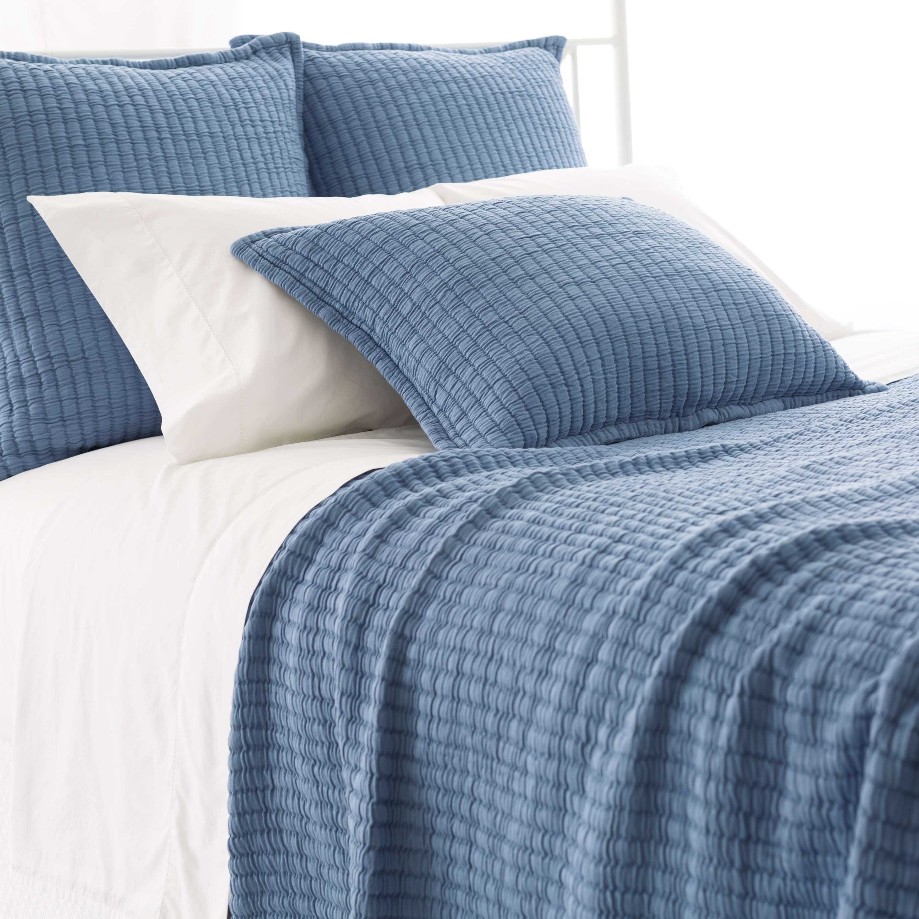 Boyfriend Storm Blue Matelassé Coverlet | The Outlet