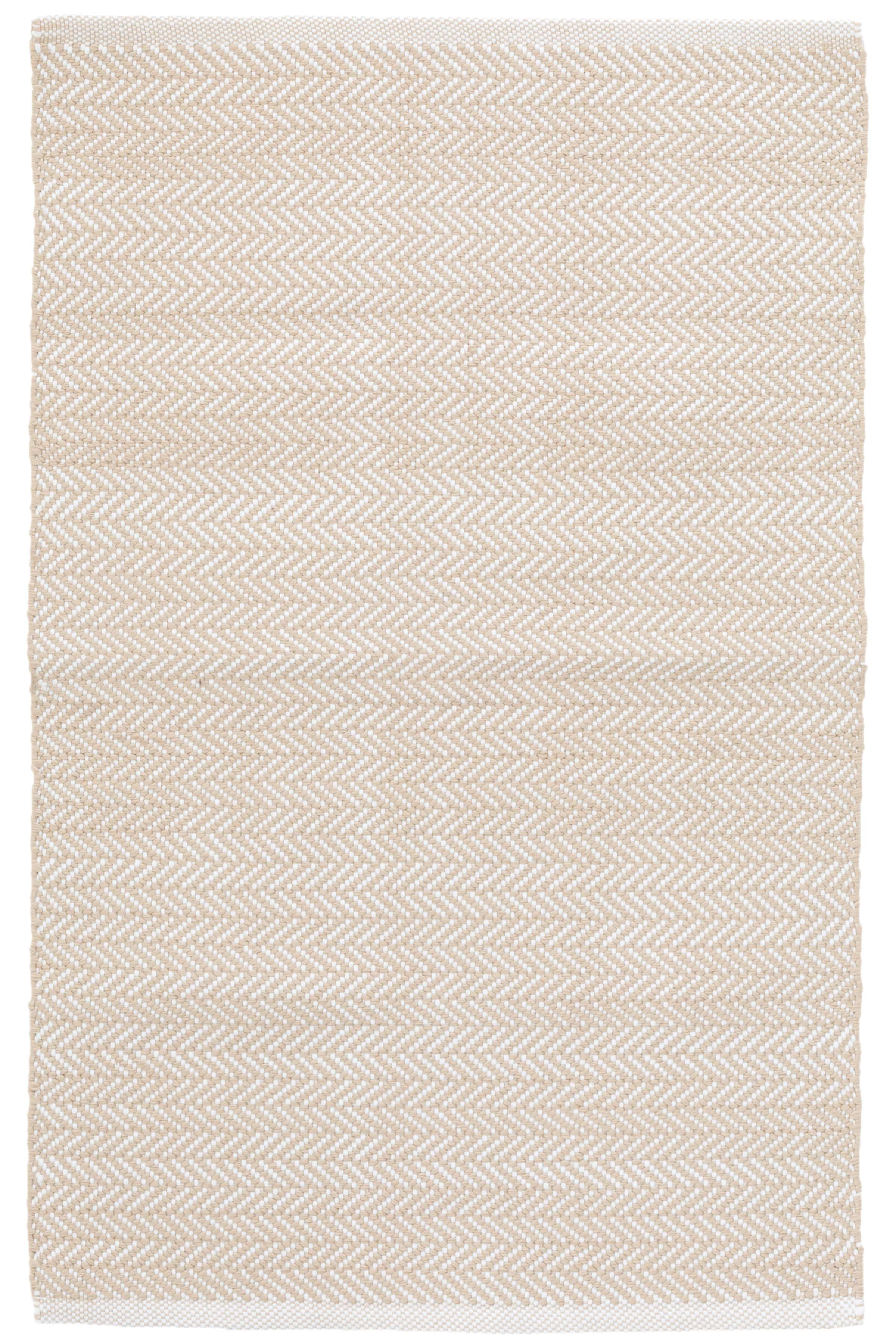 Herringbone Linen/White Indoor/Outdoor Rug Dash & Albert
