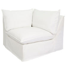 White Hollingsworth Slipcovered Corner Chair