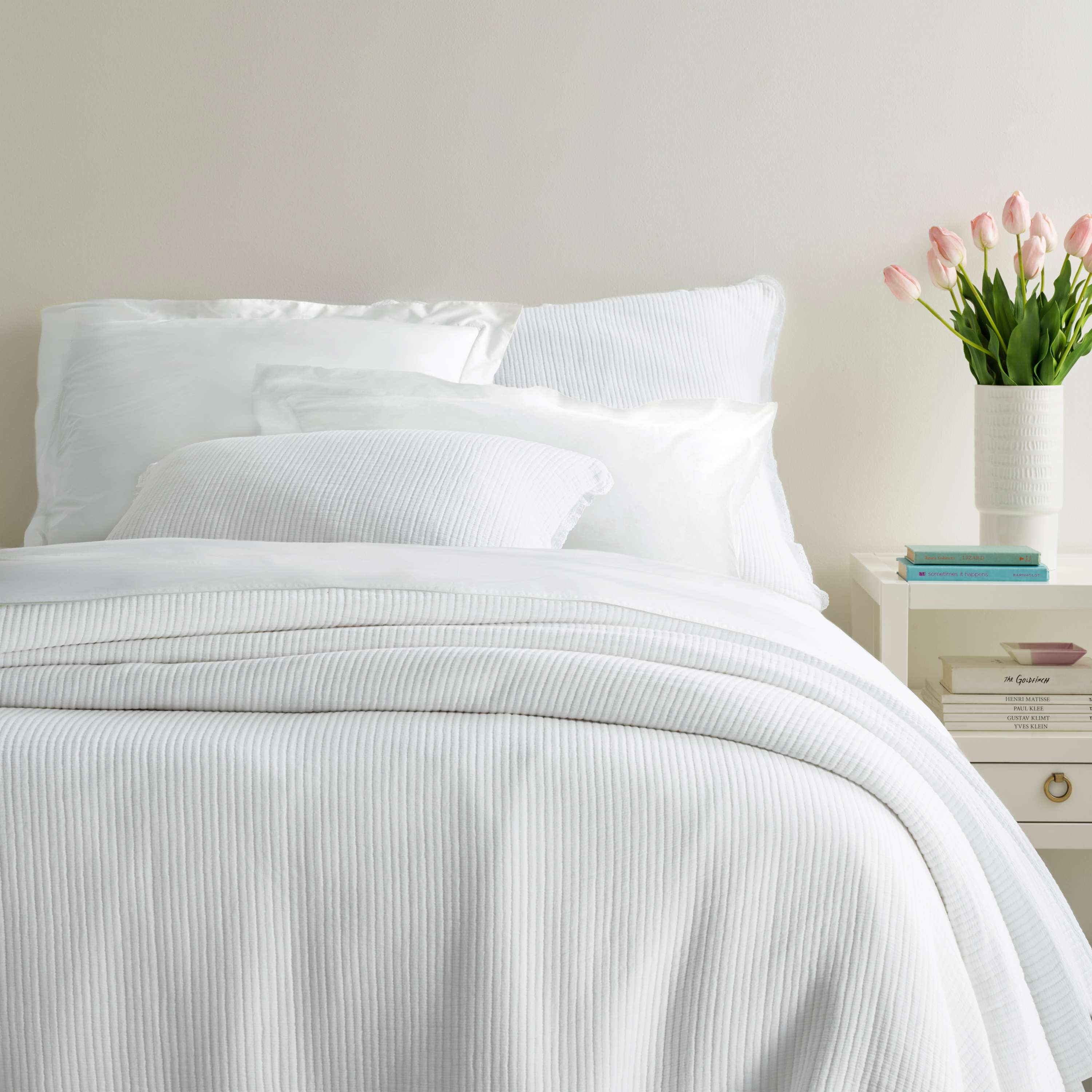 Lisette White Matelasse Coverlet