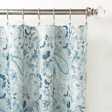 Ines Linen Blue Curtain Panel