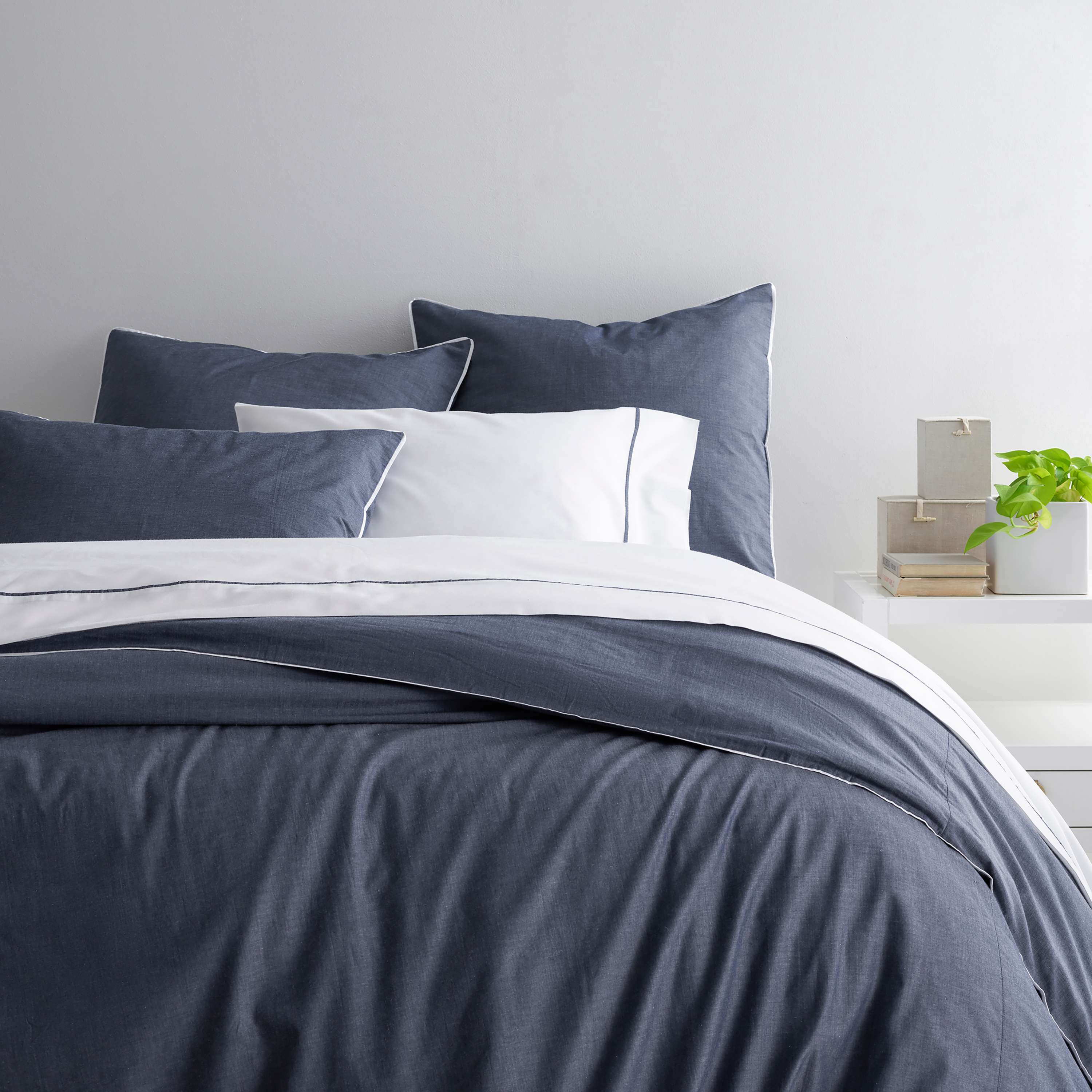 chambray duvet cover pottery barn