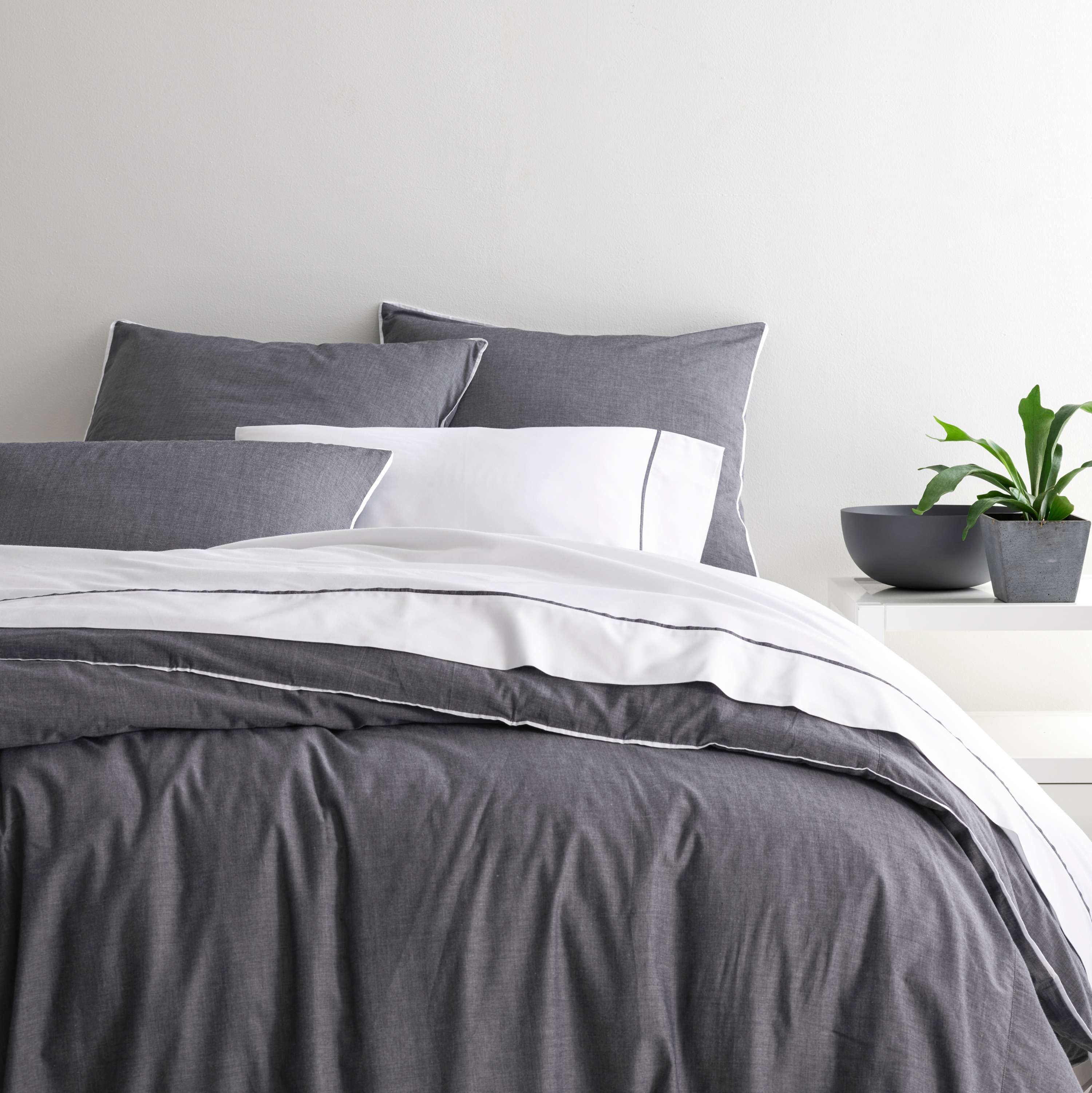 Chambray Grey Duvet Cover | The Outlet