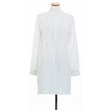 Chambray Pleated Linen White Tunic