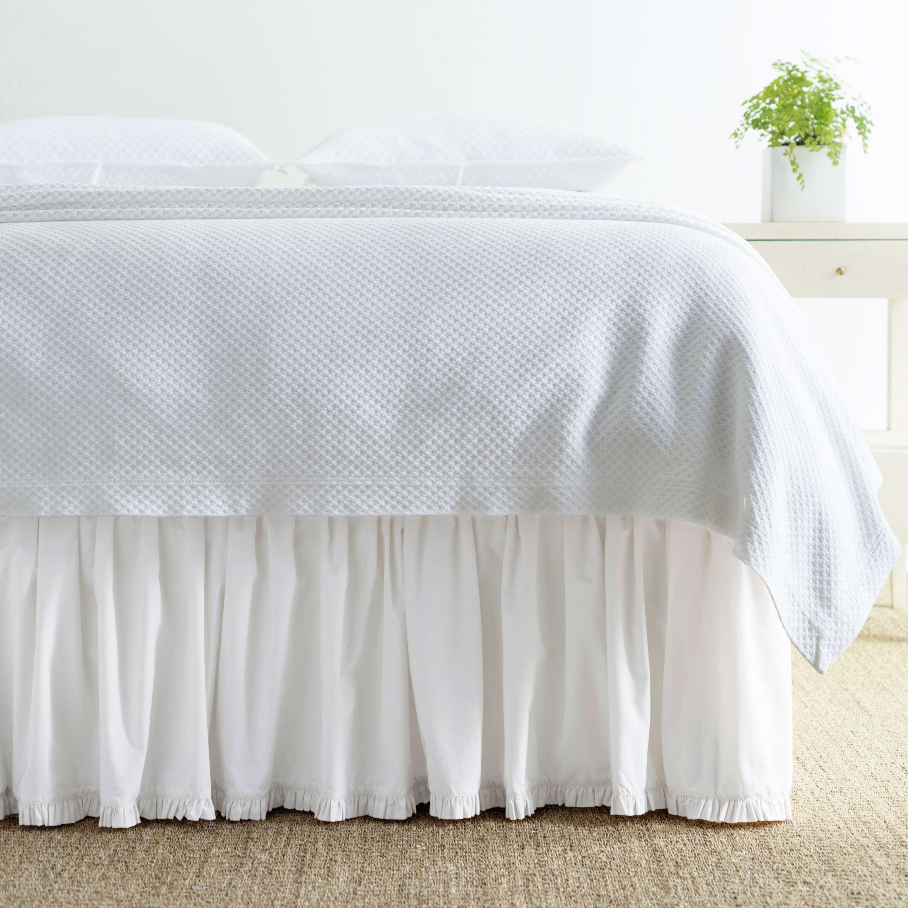 Classic Ruffle White Bed Skirt Pine Cone Hill