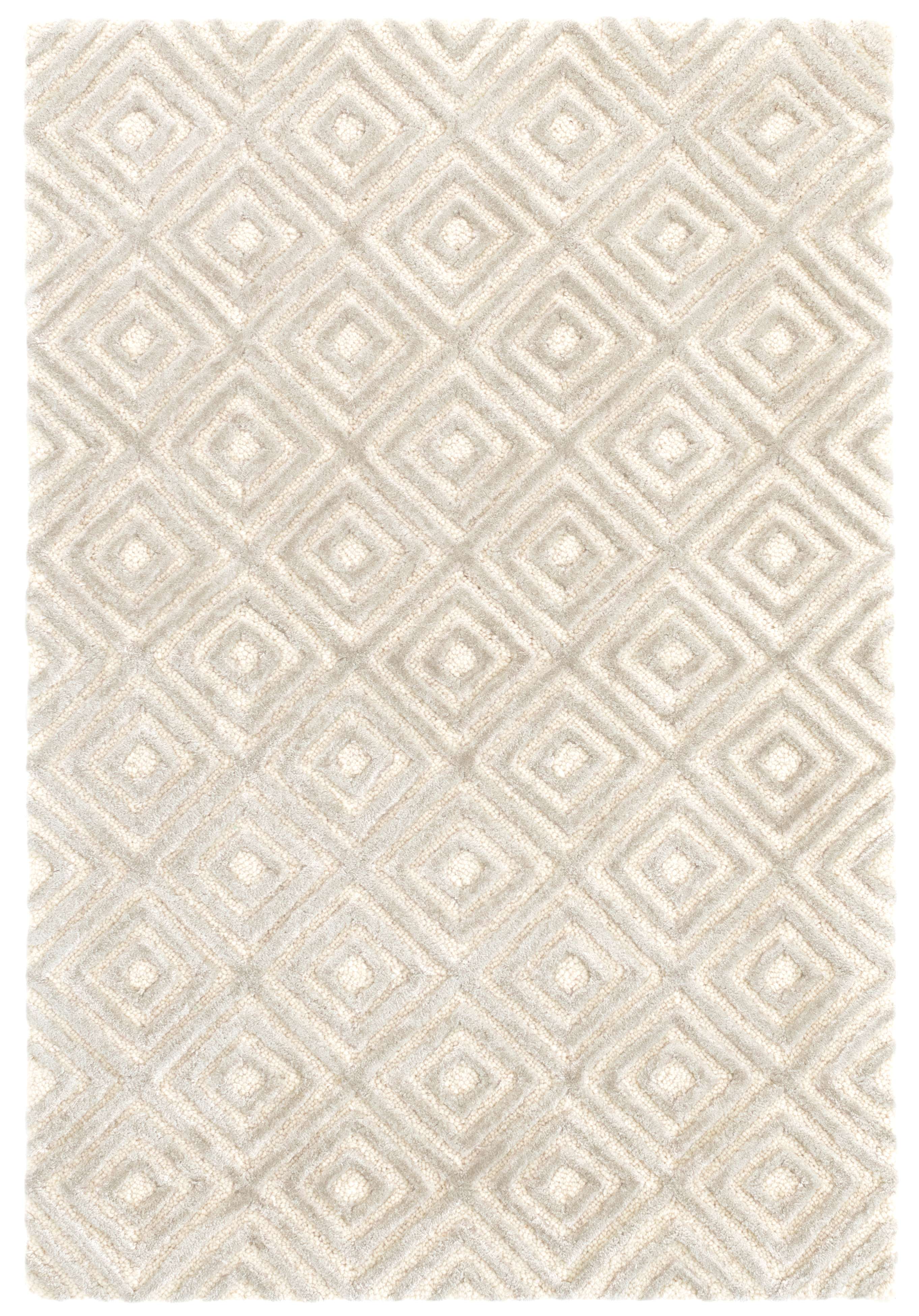 Cut Diamond Silver Tufted Wool Viscose Rug Dash Albert