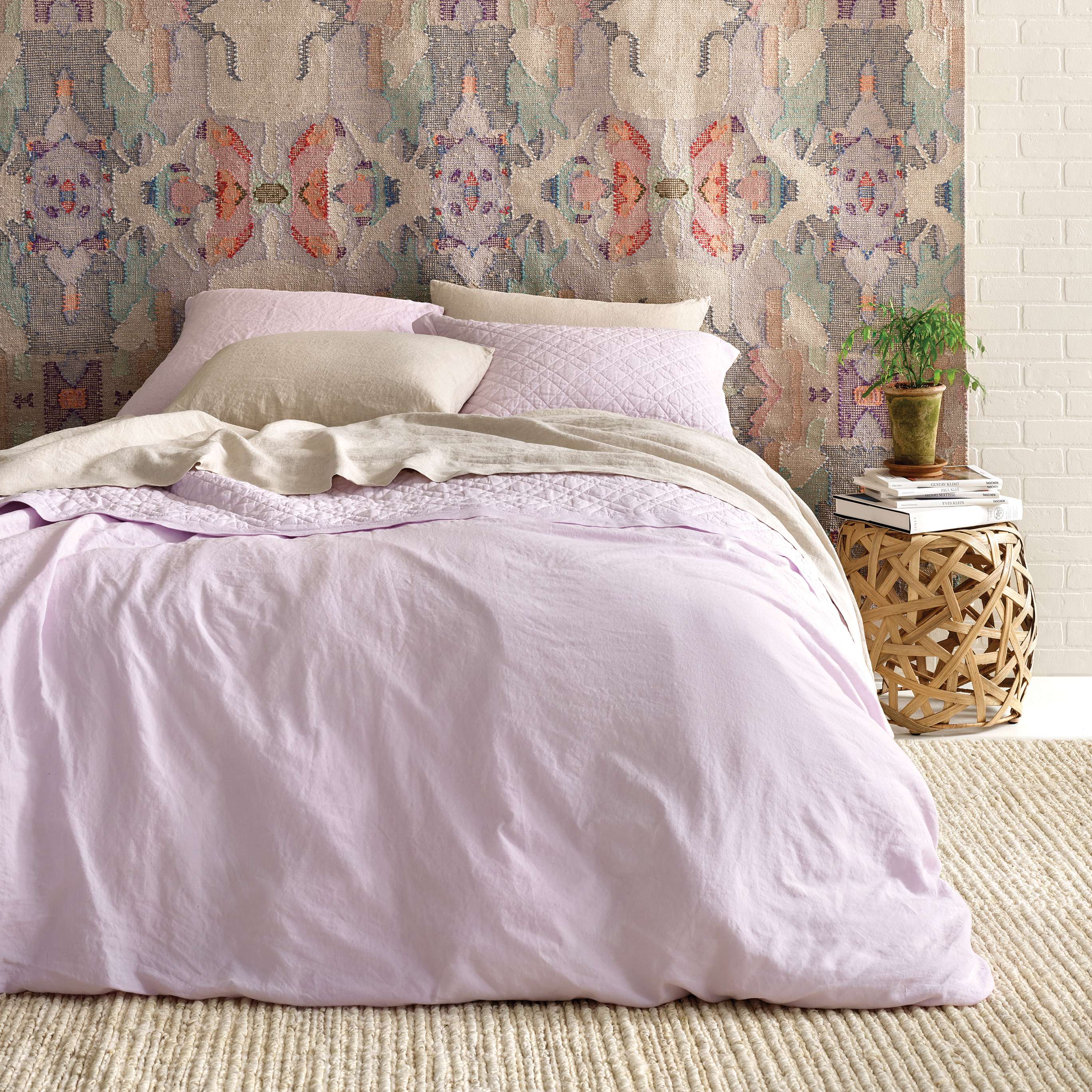 Lush Linen Pale Lilac Duvet Cover