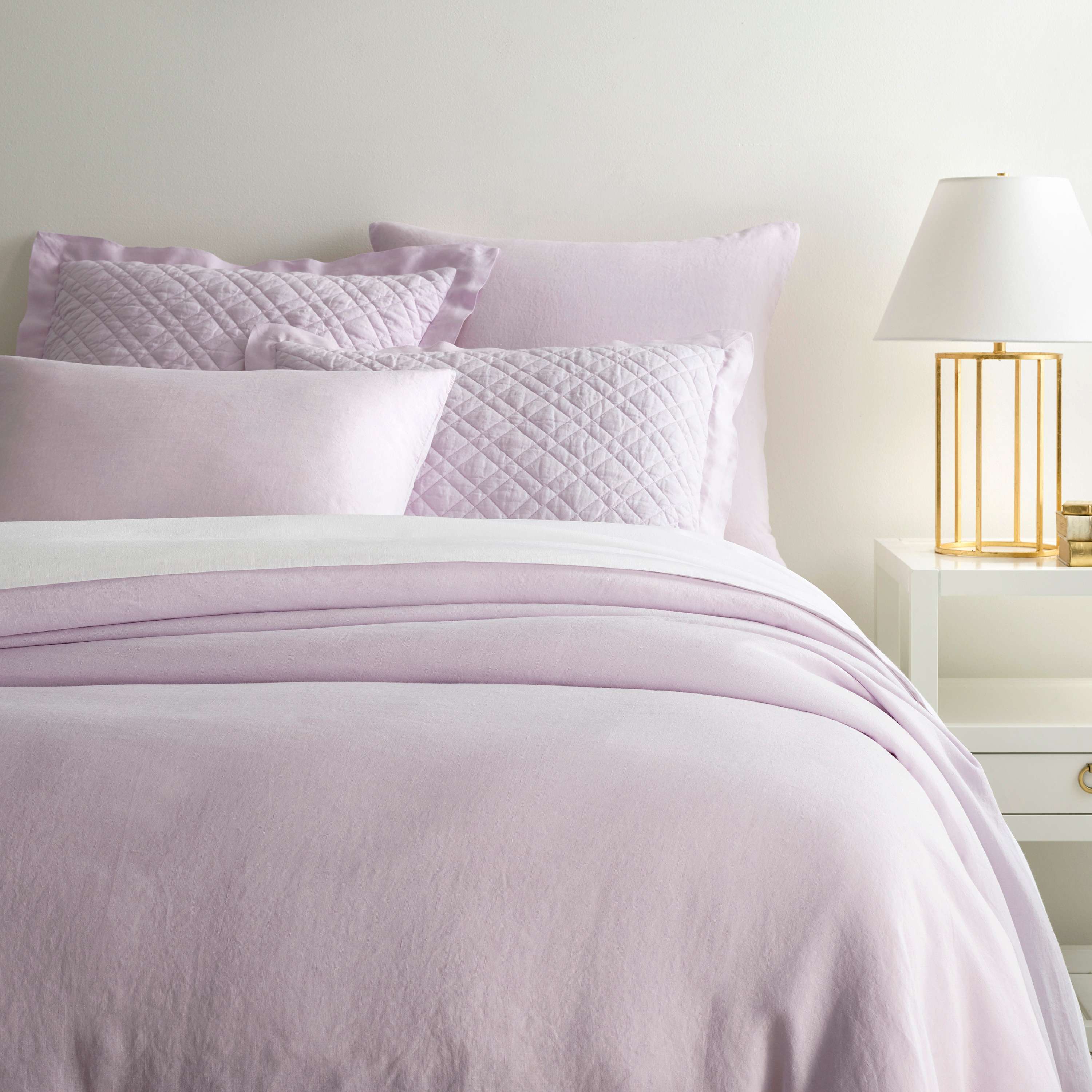 Lush Linen Pale Lilac Duvet Cover