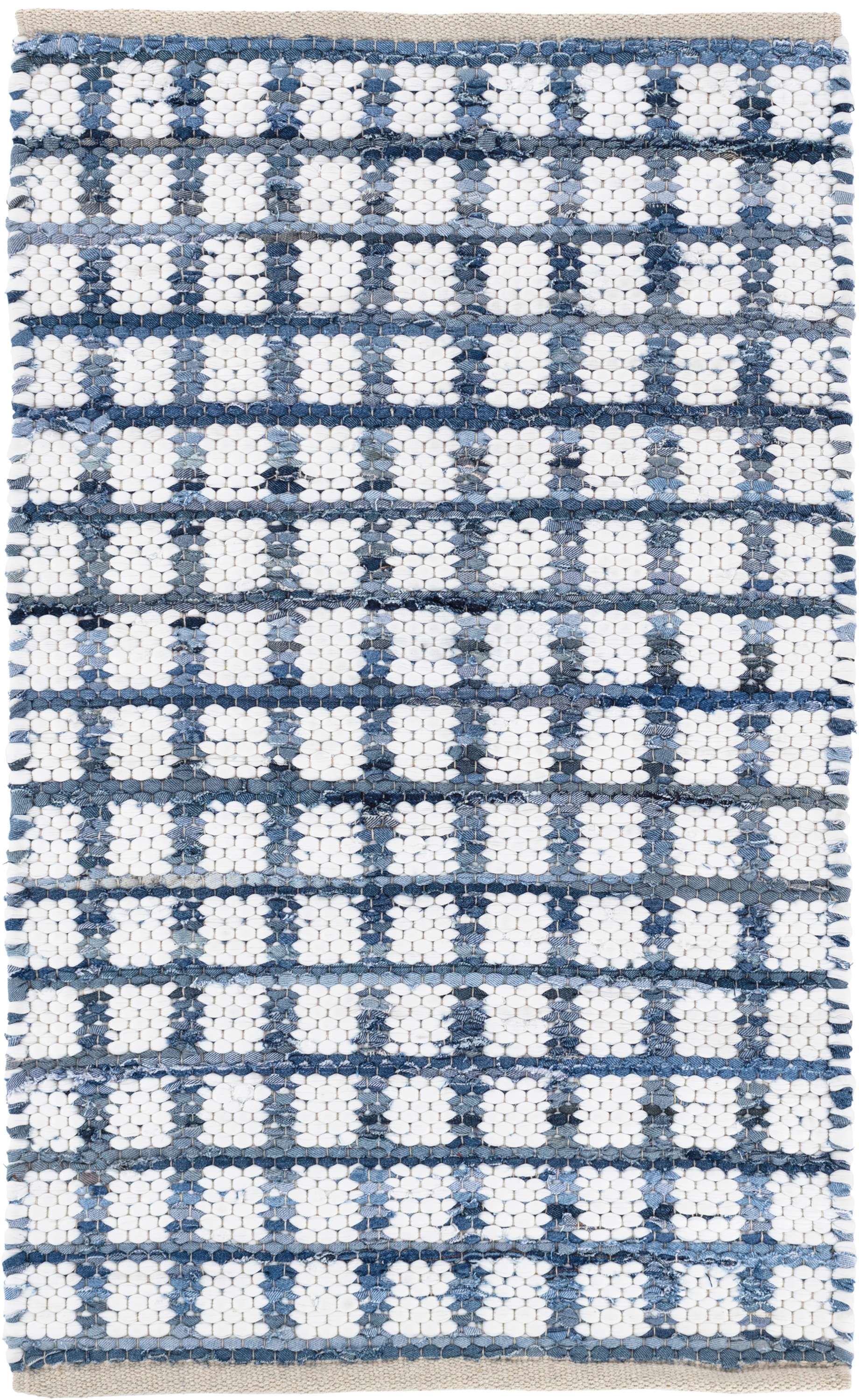 Denim Rag Squares Woven Cotton Rug Dash Albert