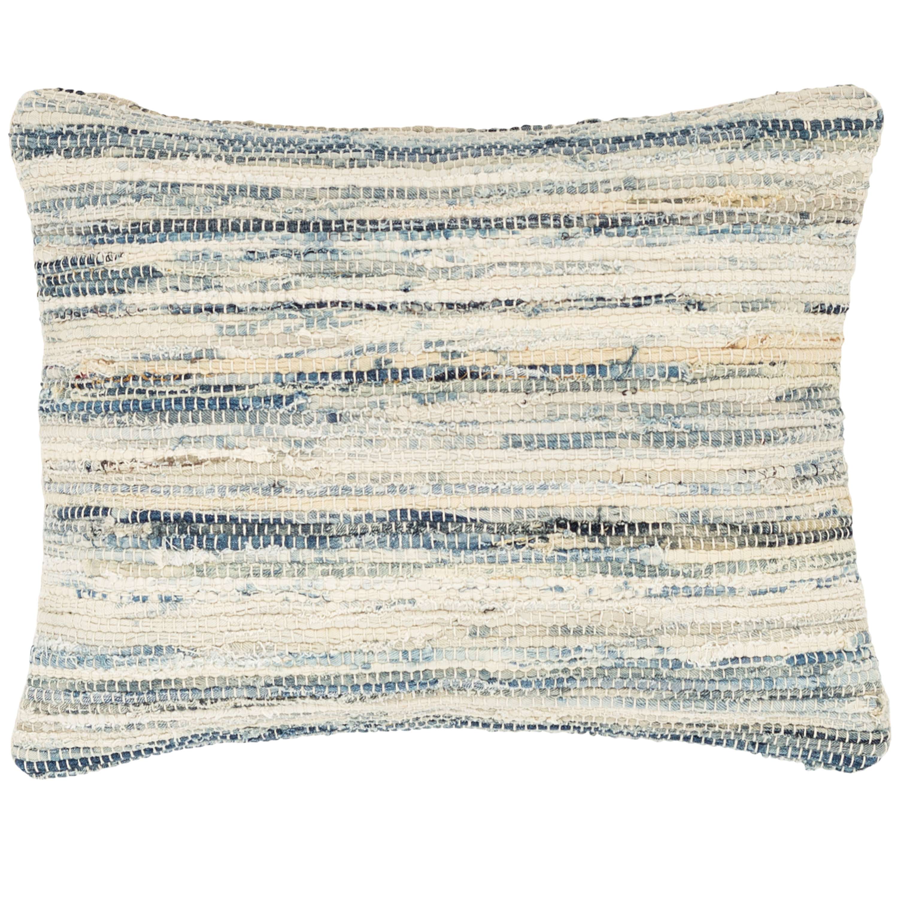 Denim Rag Woven Pillow Fresh American
