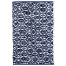 Diamond Chenille Blue Woven Cotton Rug