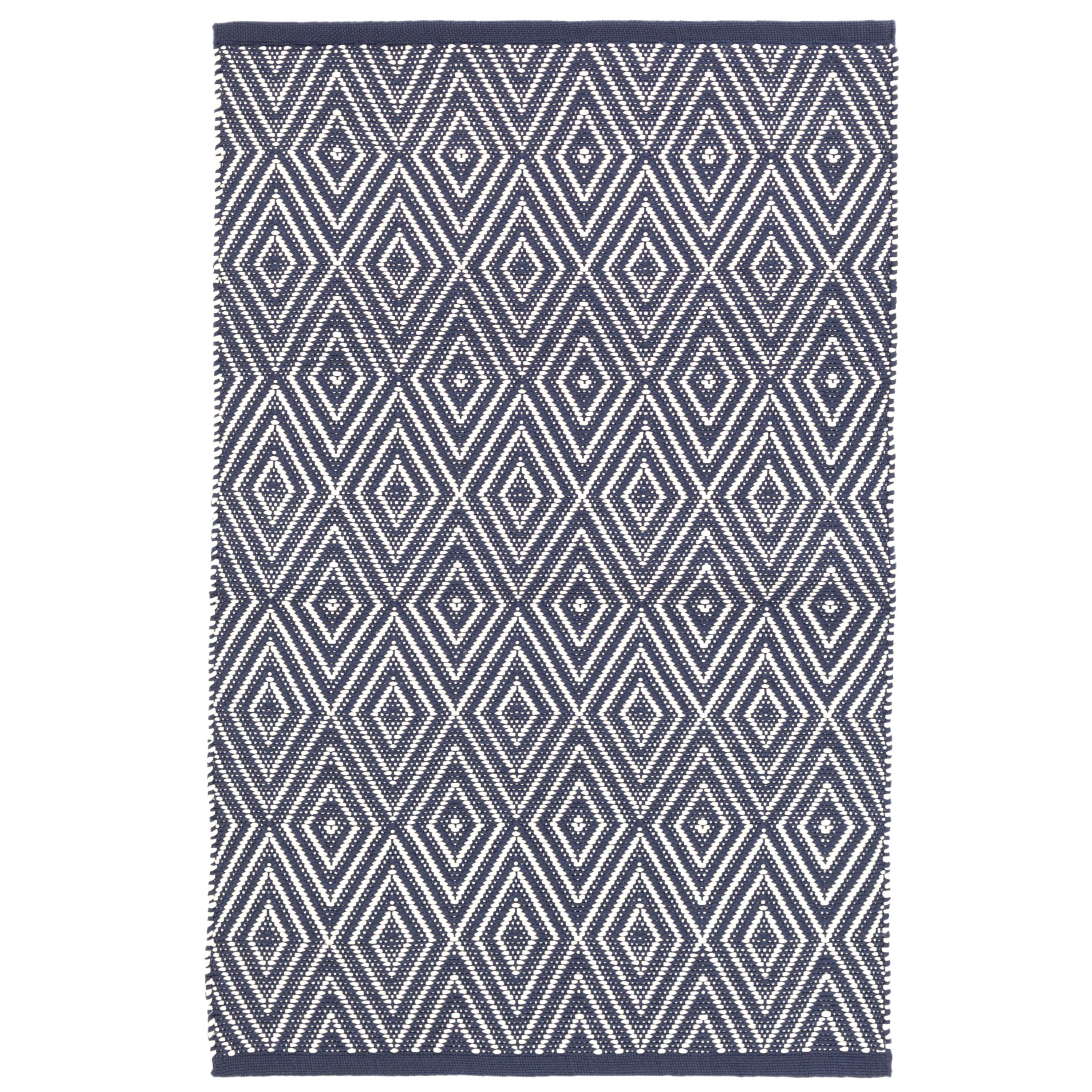 Diamond Navy White Indoor Outdoor Rug Dash Albert