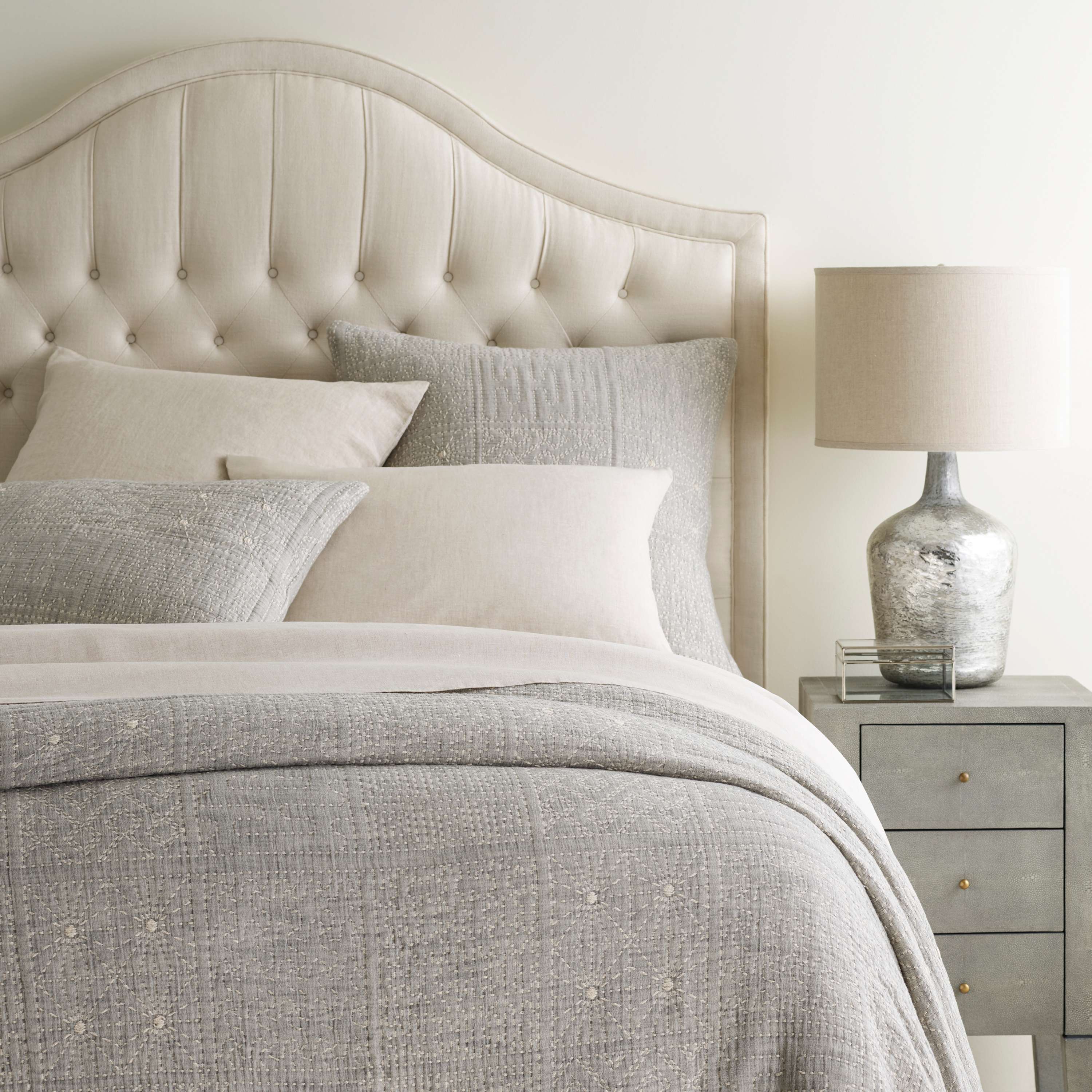 Elsa Grey Matelasse Coverlet Pine Cone Hill