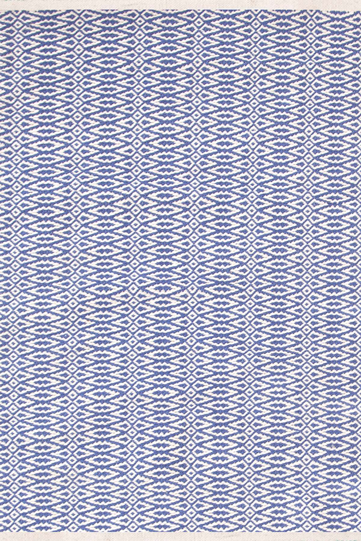 Fair Isle French Blue/Ivory Cotton Woven Rug Dash & Albert