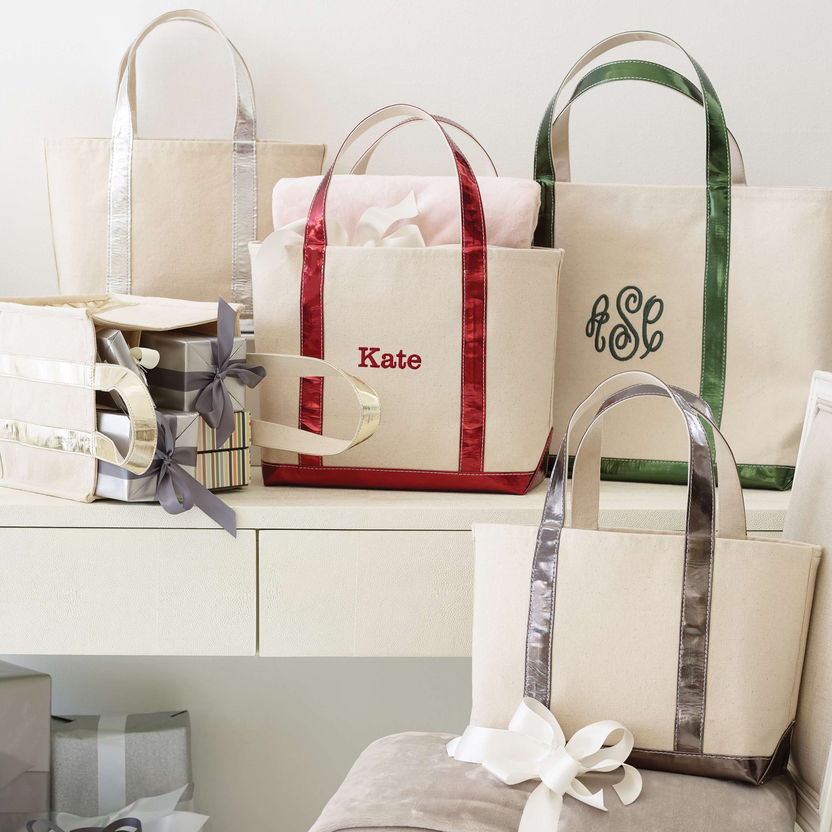 Glam Canvas Natural Cranberry Tote Bag