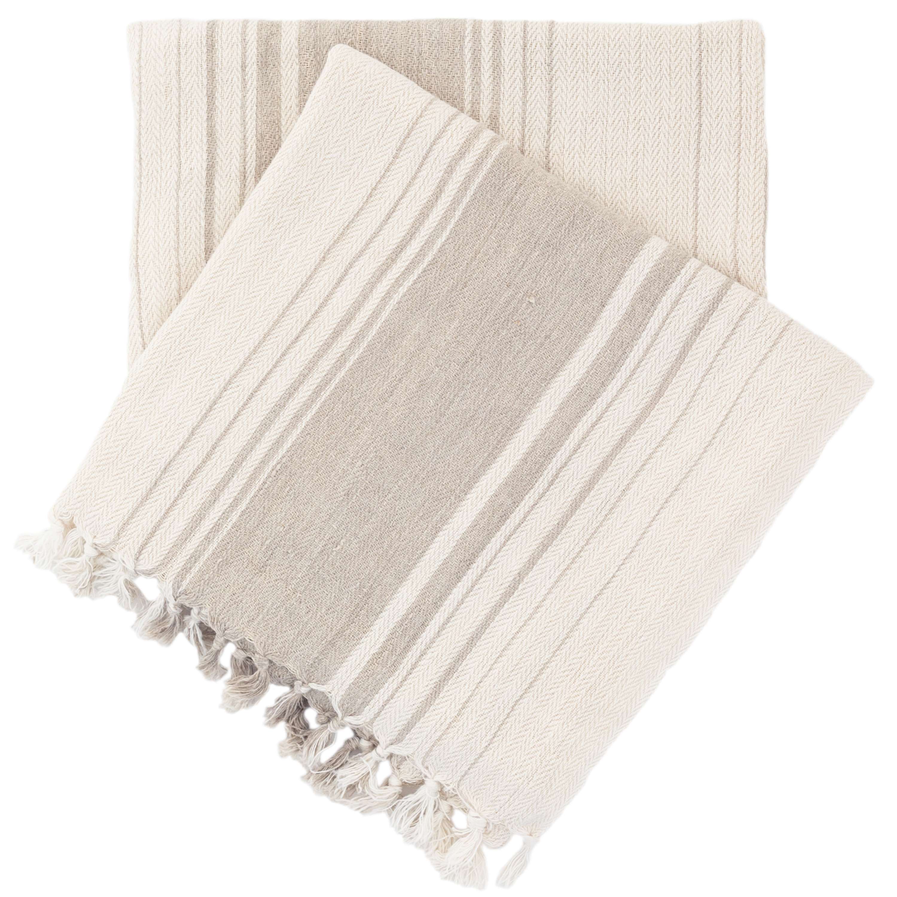 Harbor Stripe Natural Throw | Pine Cone Hill