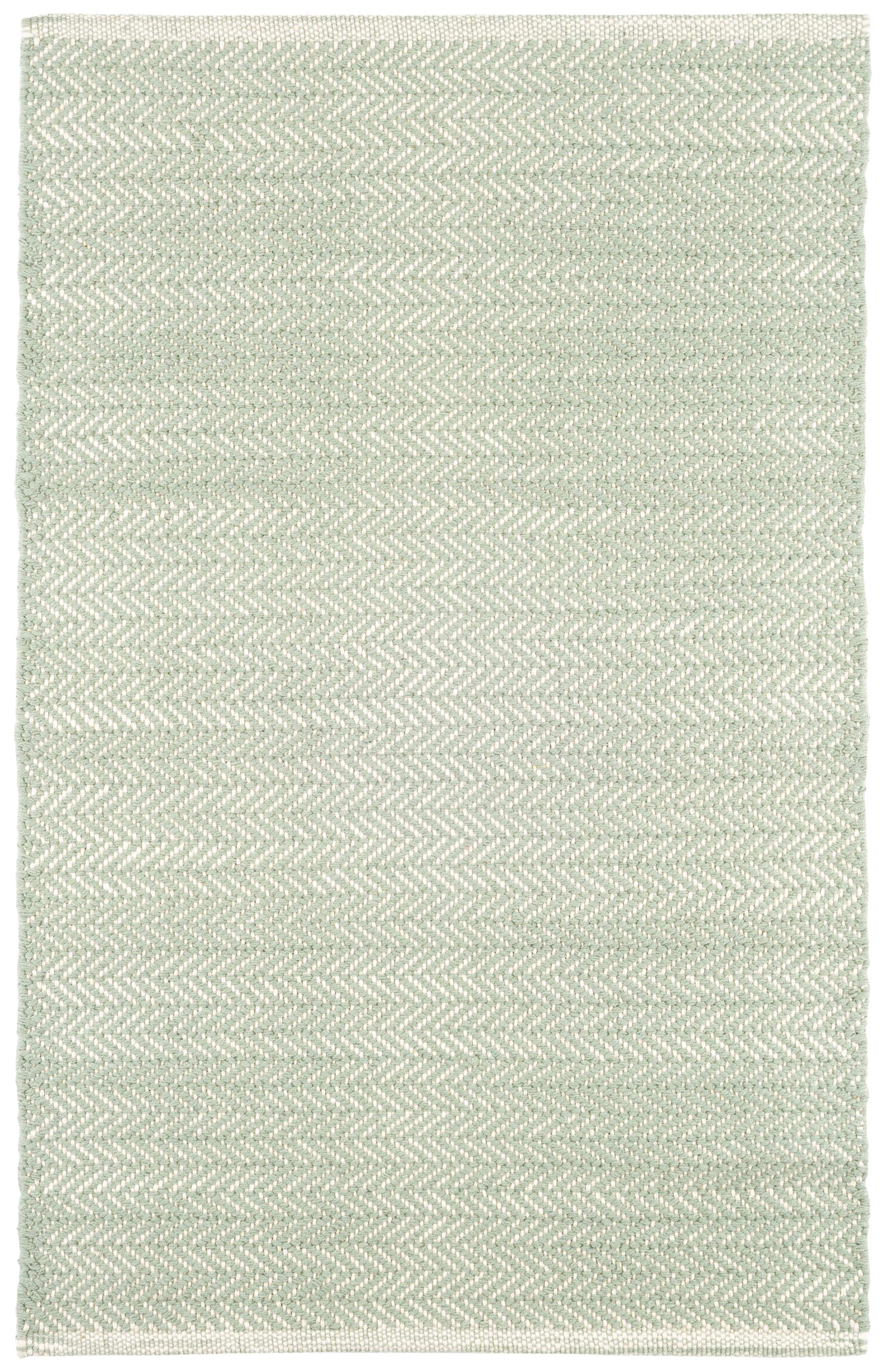 Herringbone Ocean Woven Cotton Rug Dash Albert