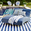 Hobnail Herringbone Blue Indoor/Outdoor Pillow