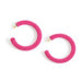 Hot Pink Seed Bead Hoop Earrings