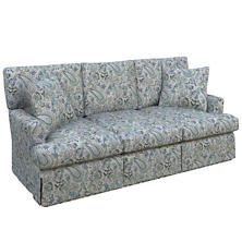 Ines Linen Blue Saybrook 3 Seater Slipcovered Sofa